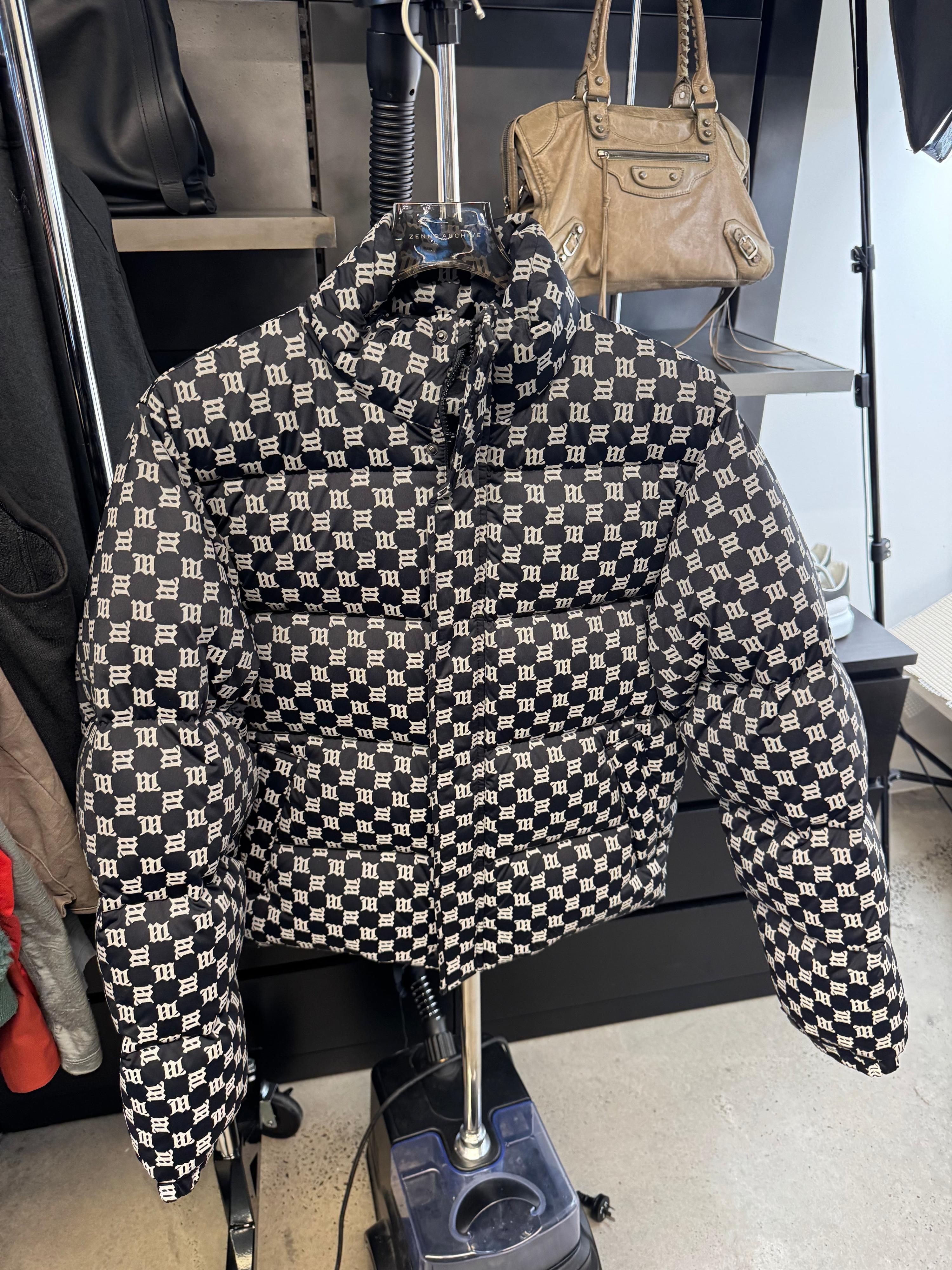 MISBHV Jacquard Monogram Canvas Puffer Jacket Black (Size L)