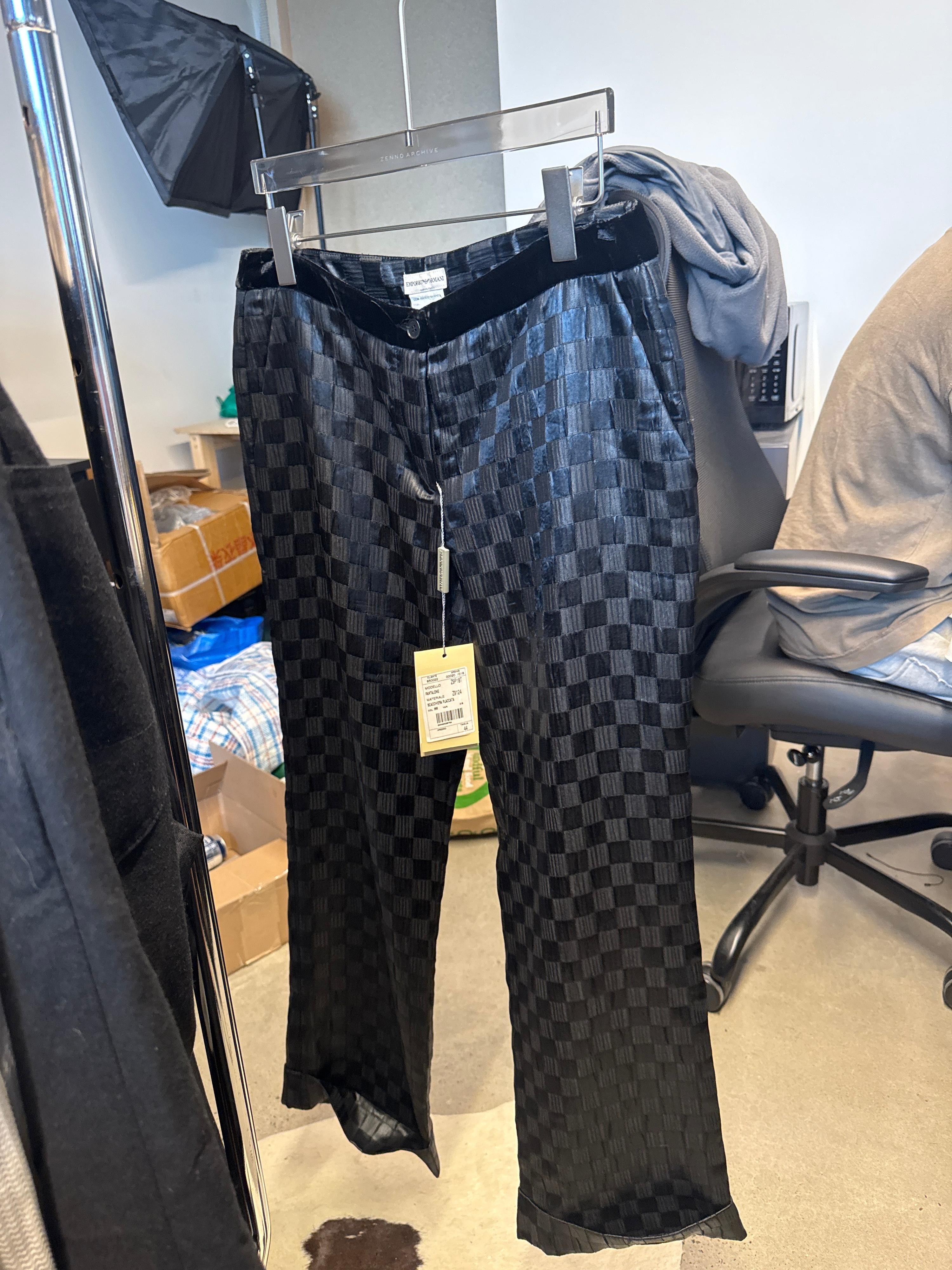 Emporio Armani 00s Checkerboard Pants Black (Size 44)