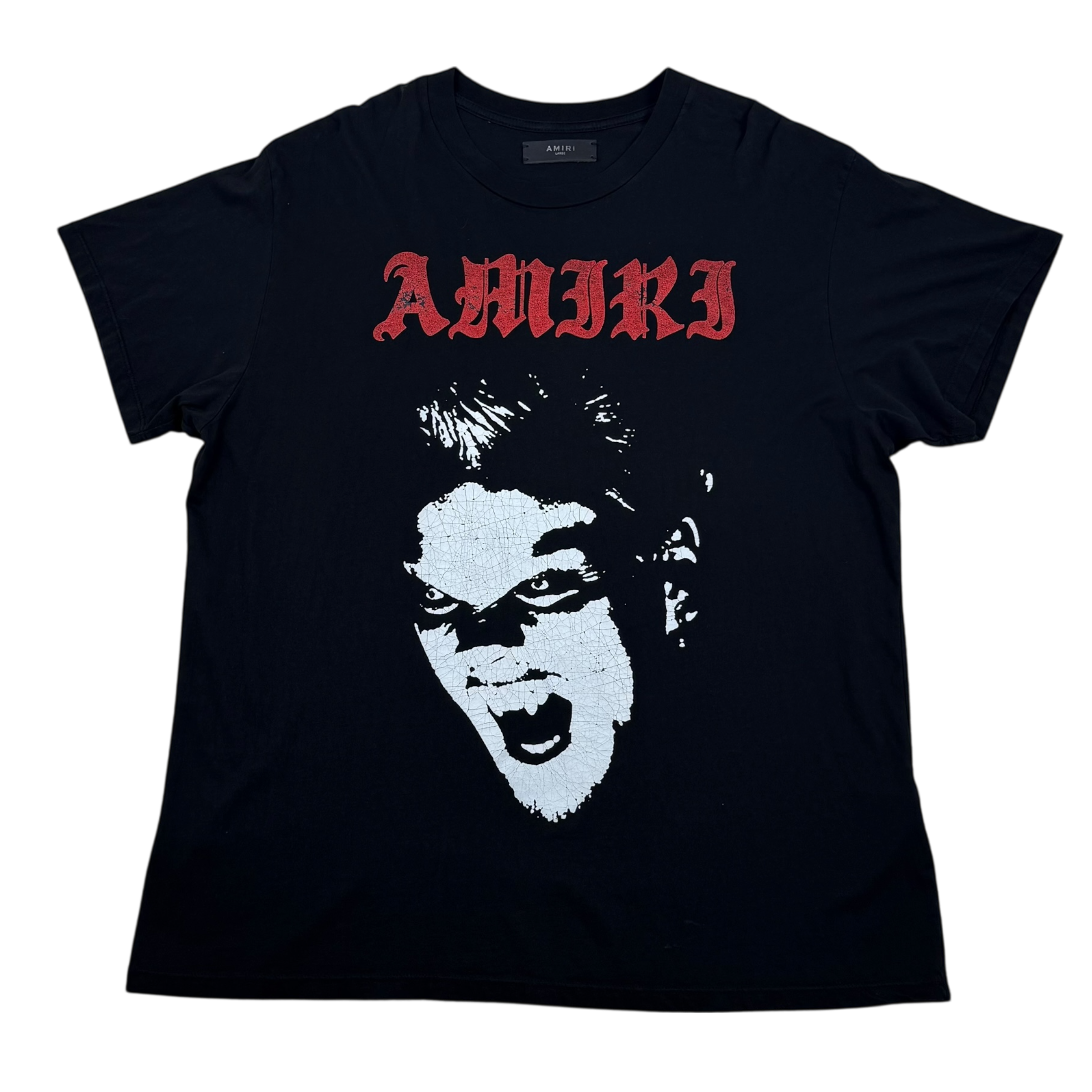 Amiri FW18 Lost Boys Cracked Print T-Shirt Black (Size L)
