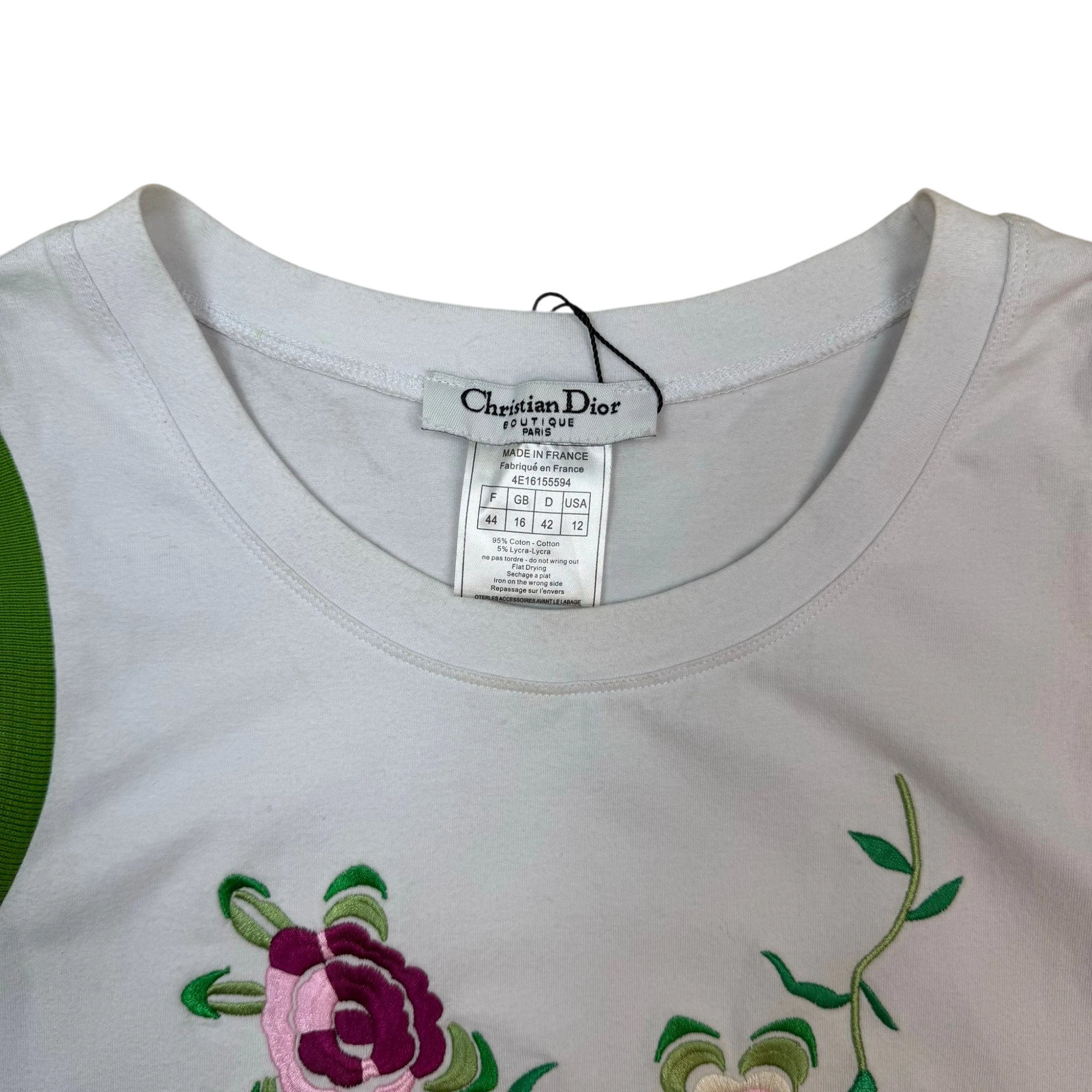 Christian Dior 00s Diamanté Embroidered ‘J’adore Dior’ Tank Top (Size 44) thumbnail 2