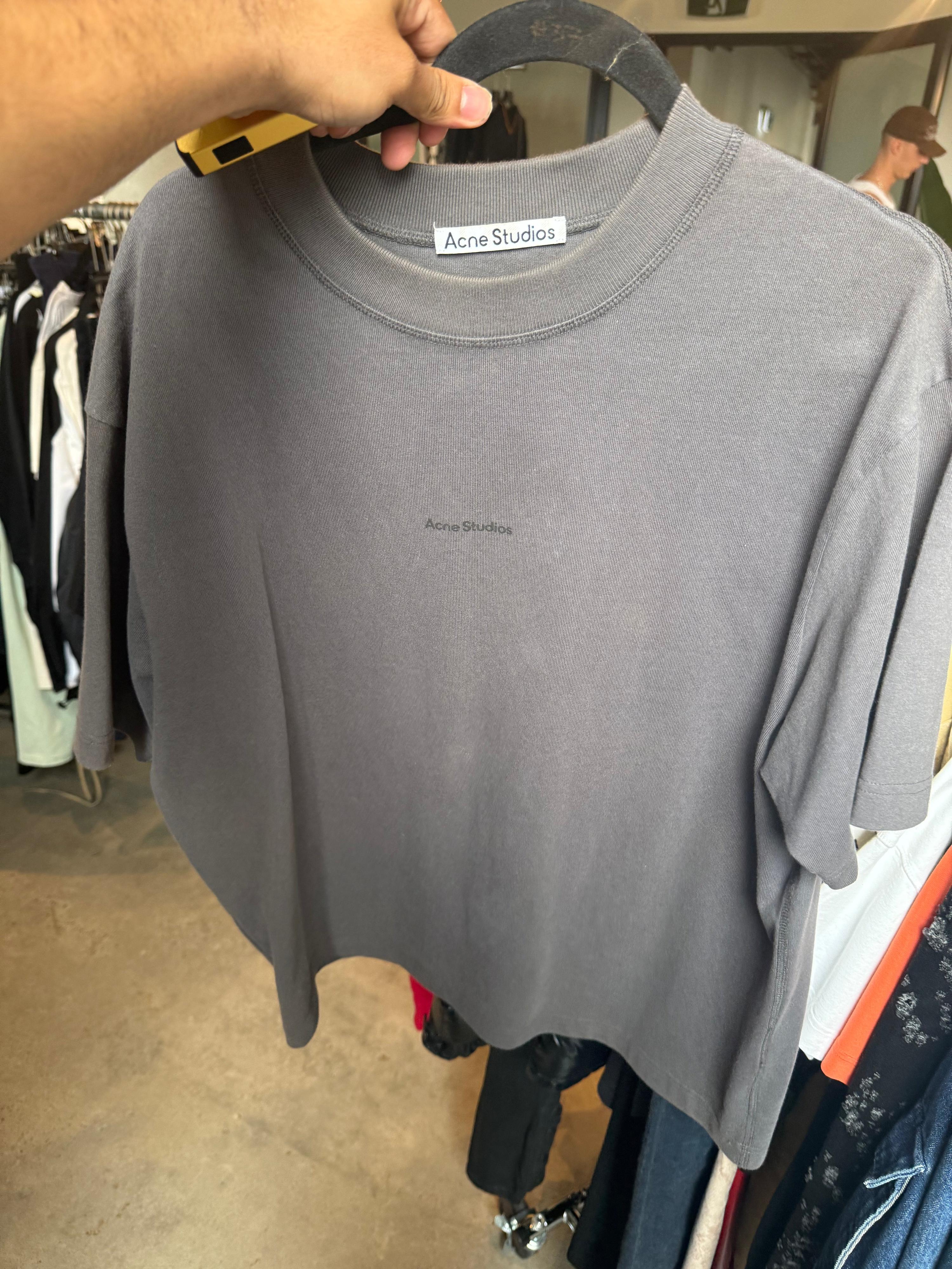 Acne Studios Logo Heavy T-Shirt Charcoal (Fits L-XL)