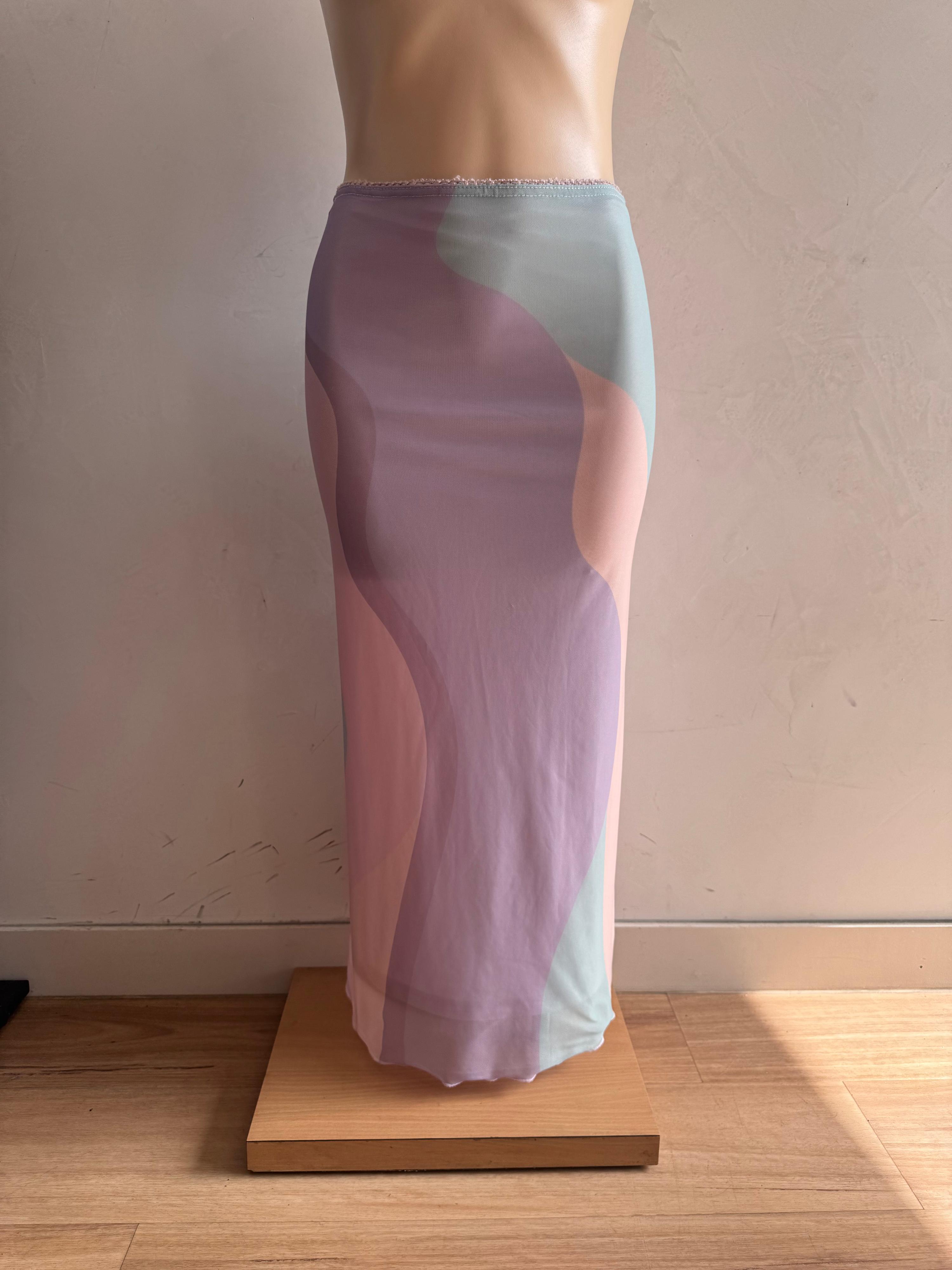 Mint Vanilla Pastel Mesh Skirt thumbnail 4