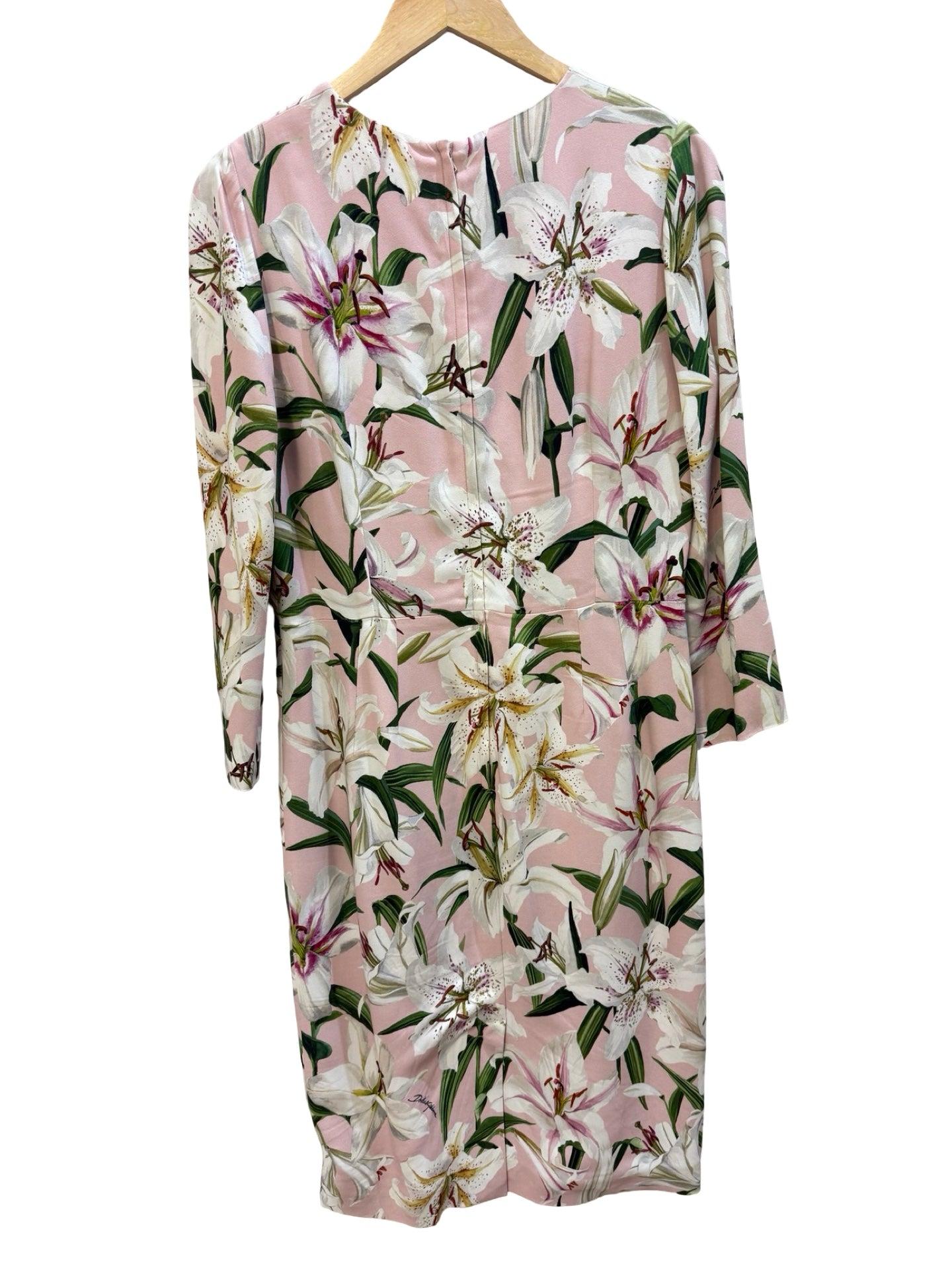 Dolce & Gabbana Pink Lily Dress 44 thumbnail 2