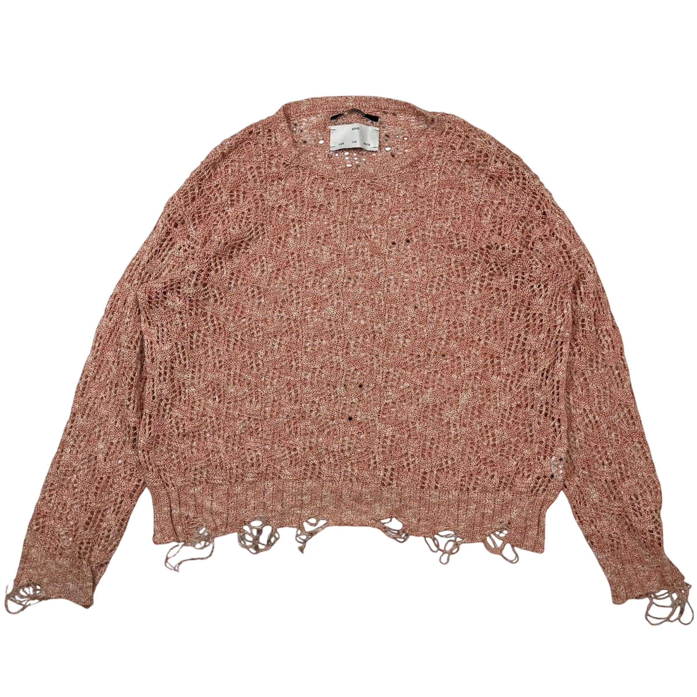 Song for the Mute 22.1 Avenue D’ivery Oversized Distressed Sweatshirt Orange / White (fits L-XL)