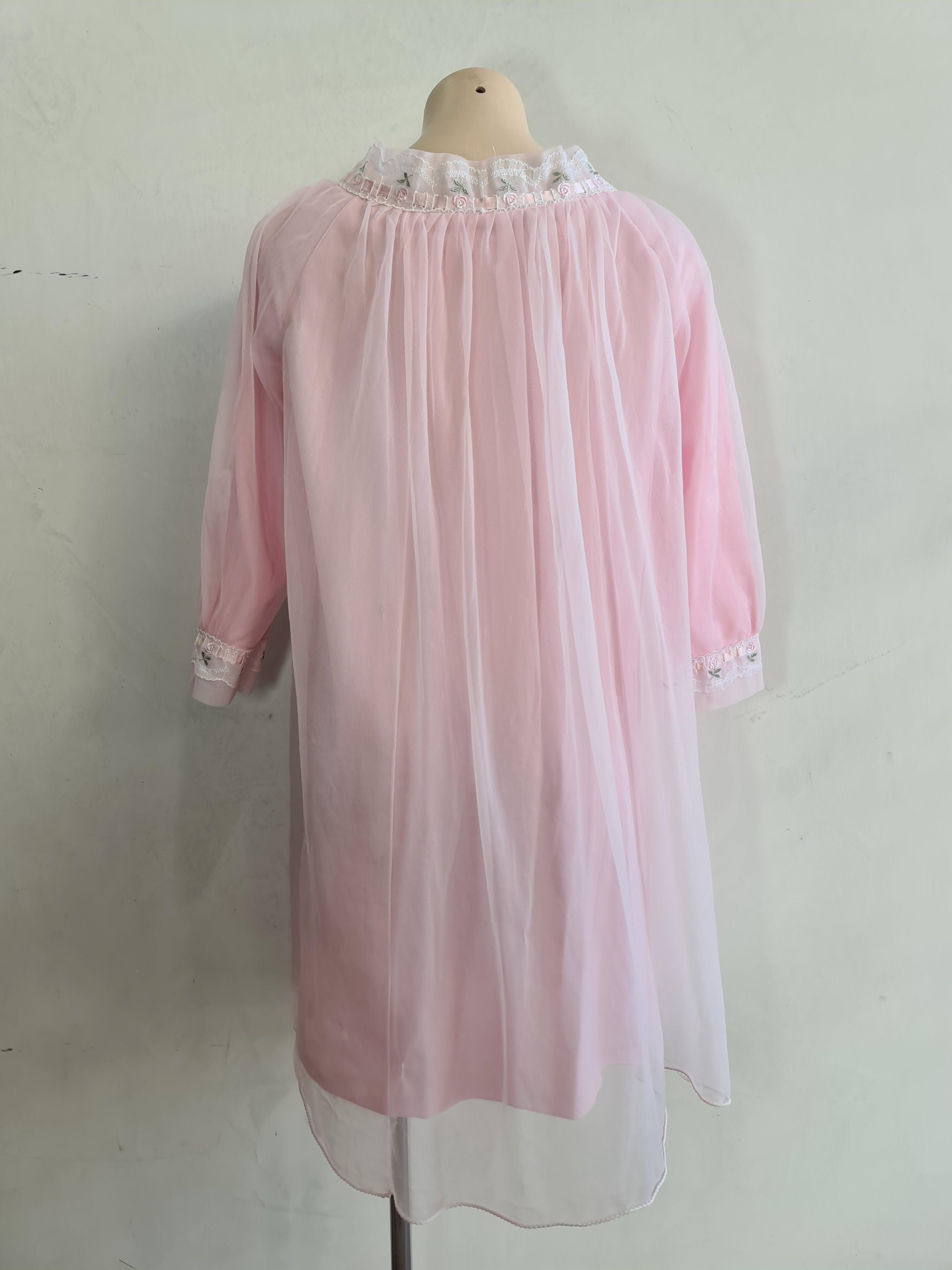 Vintage 50's Baby Pink Gown - size S thumbnail 4