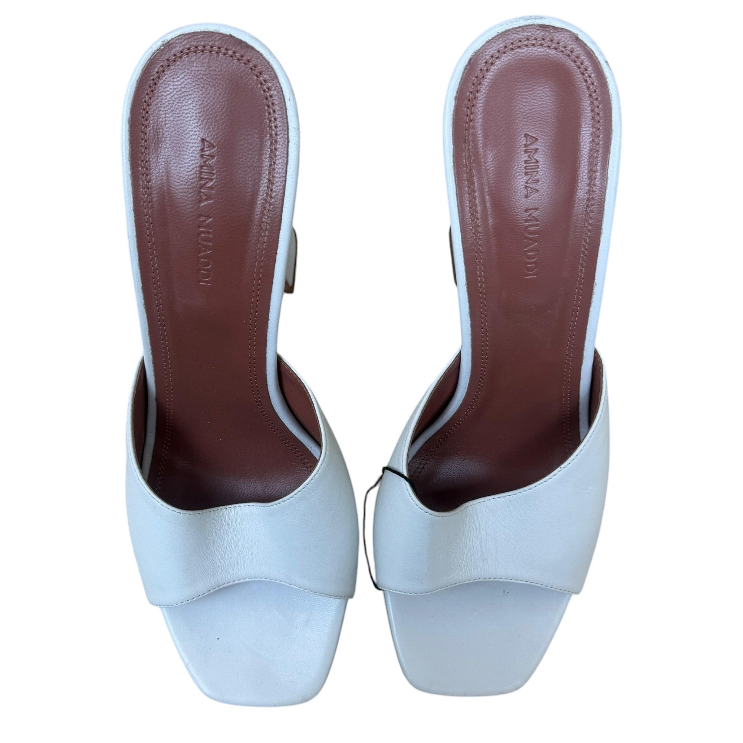 Amina Muaddi White Dalida Heels (Size EU37.5) thumbnail 2