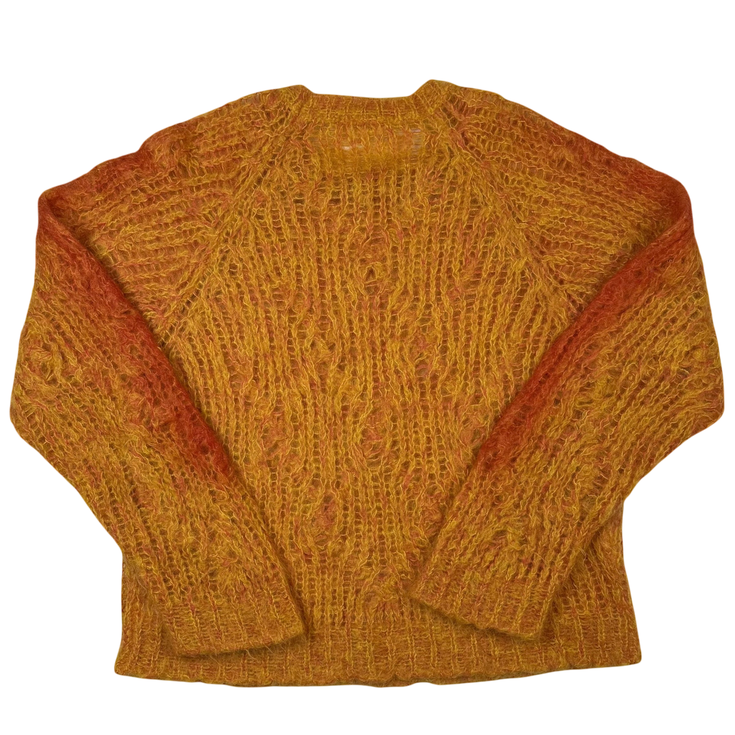 MARNI Latticed Open-Gauge Oversized Mohair-Blend Sweatshirt Orange (Size L) thumbnail 3