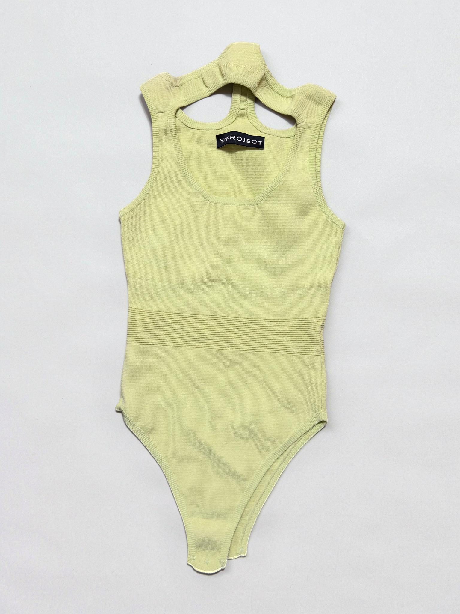 y / project Yellow Cutout Knit Bodysuit (Size 8)