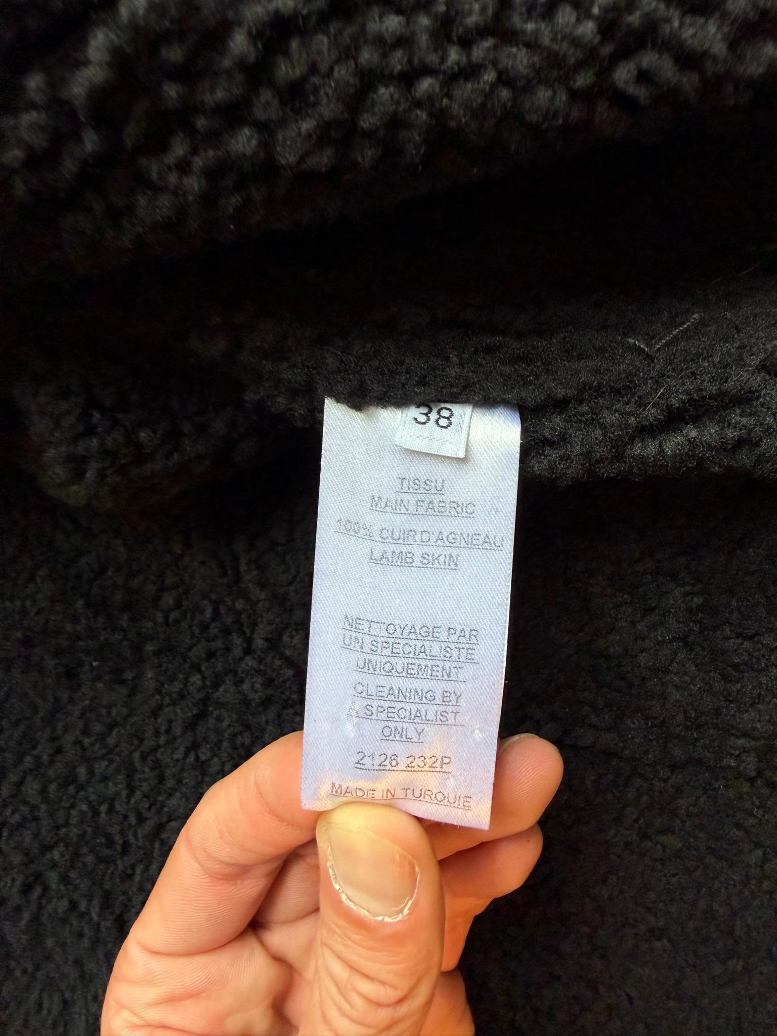 Balmain 2010s Double Breasted Shearling Leather Jacket Black (Size 38) thumbnail 4