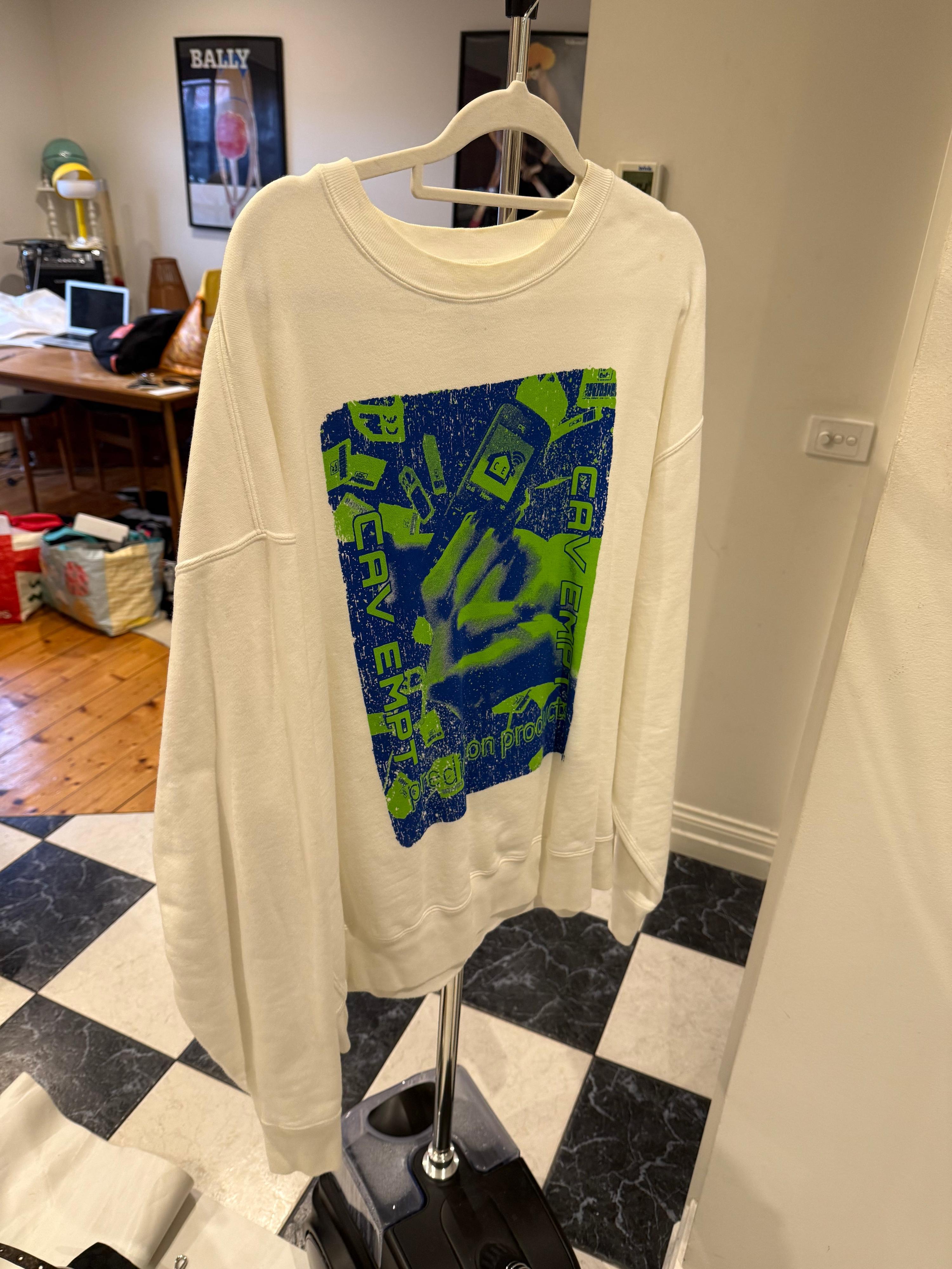 Cav Empt Prediction Products Crewneck Sweatshirt White (Size L)
