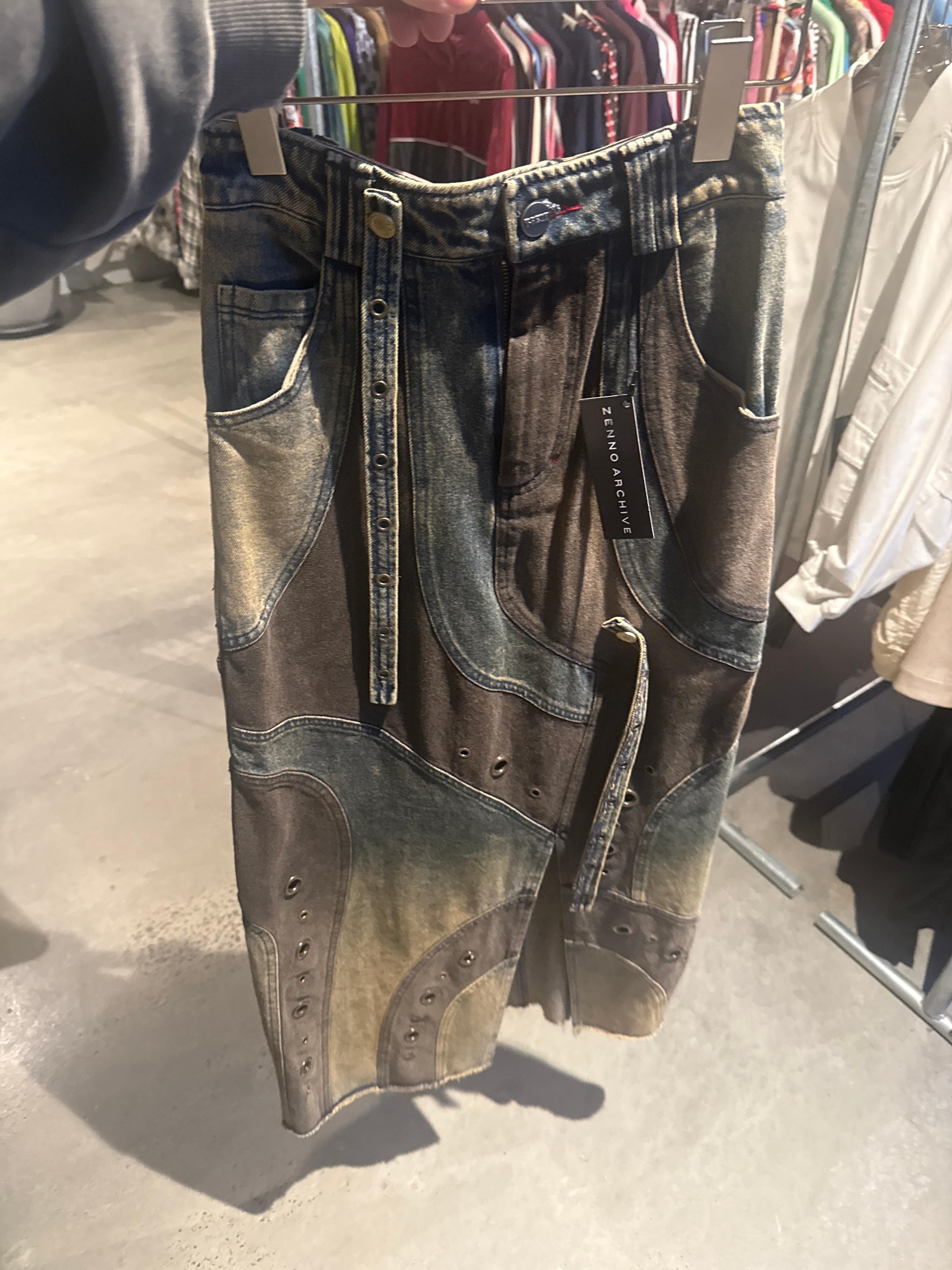 T-Redx Multi Colour Denim Long Skirt (Size XS)