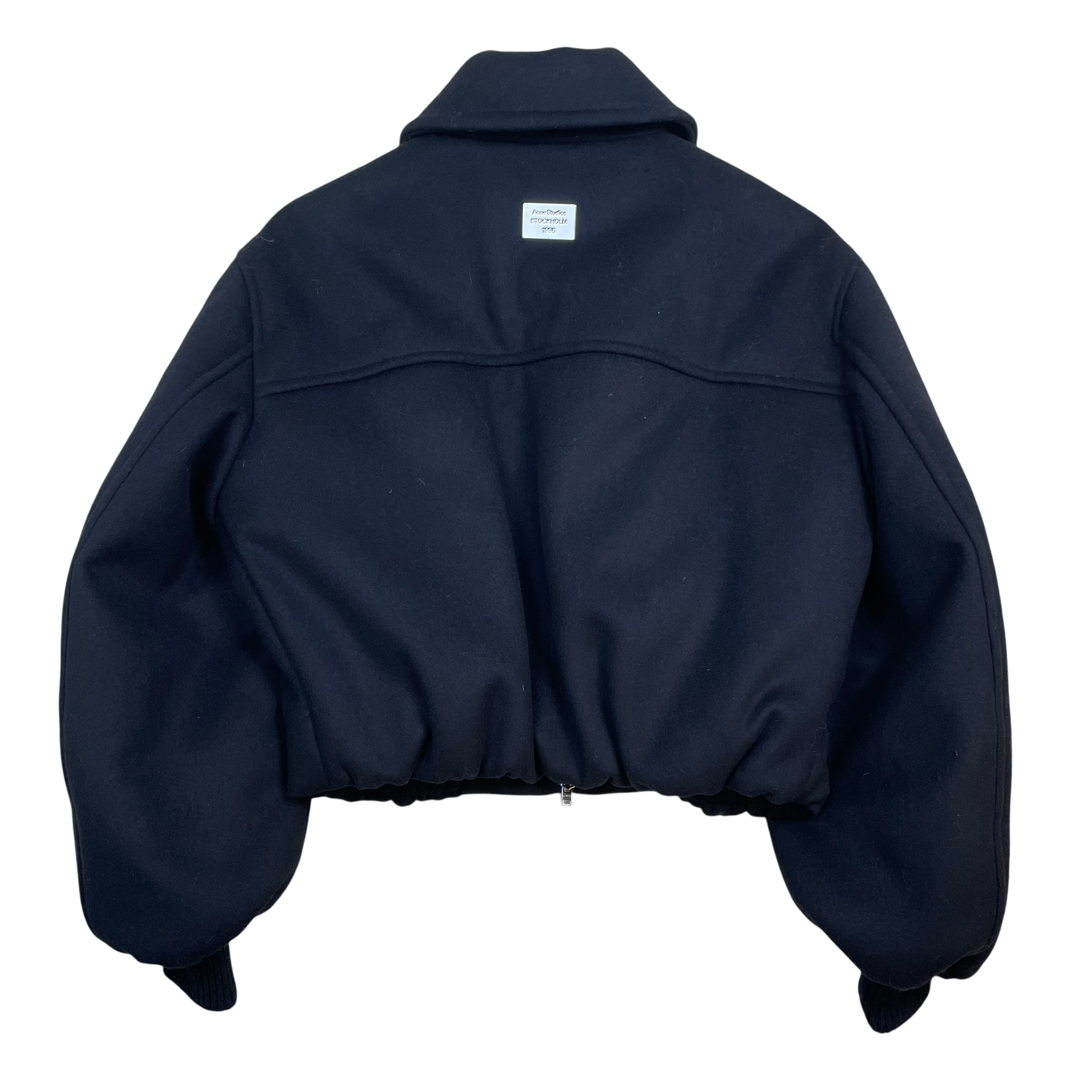 Acne Studios Owelle Padded Wool-Blend Felt Bomber Jacket Black (Size 36) thumbnail 3
