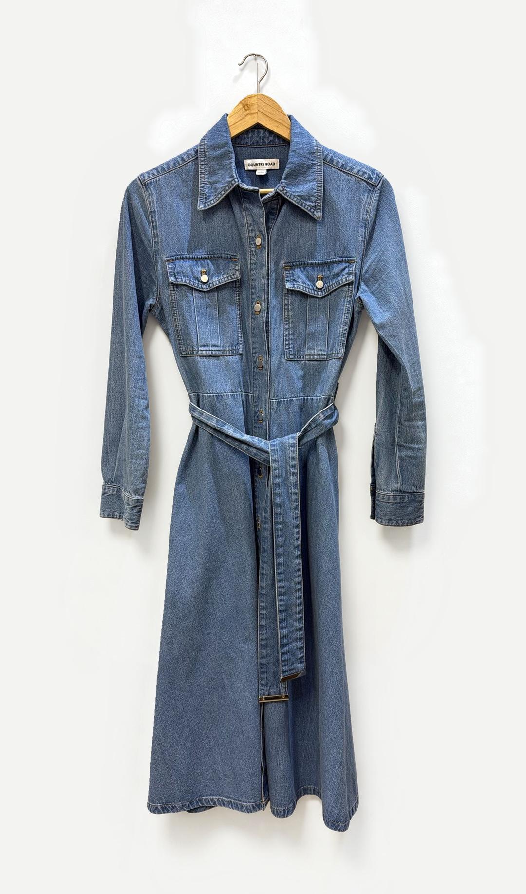 Country Road Blue Denim Shirt Dress 4