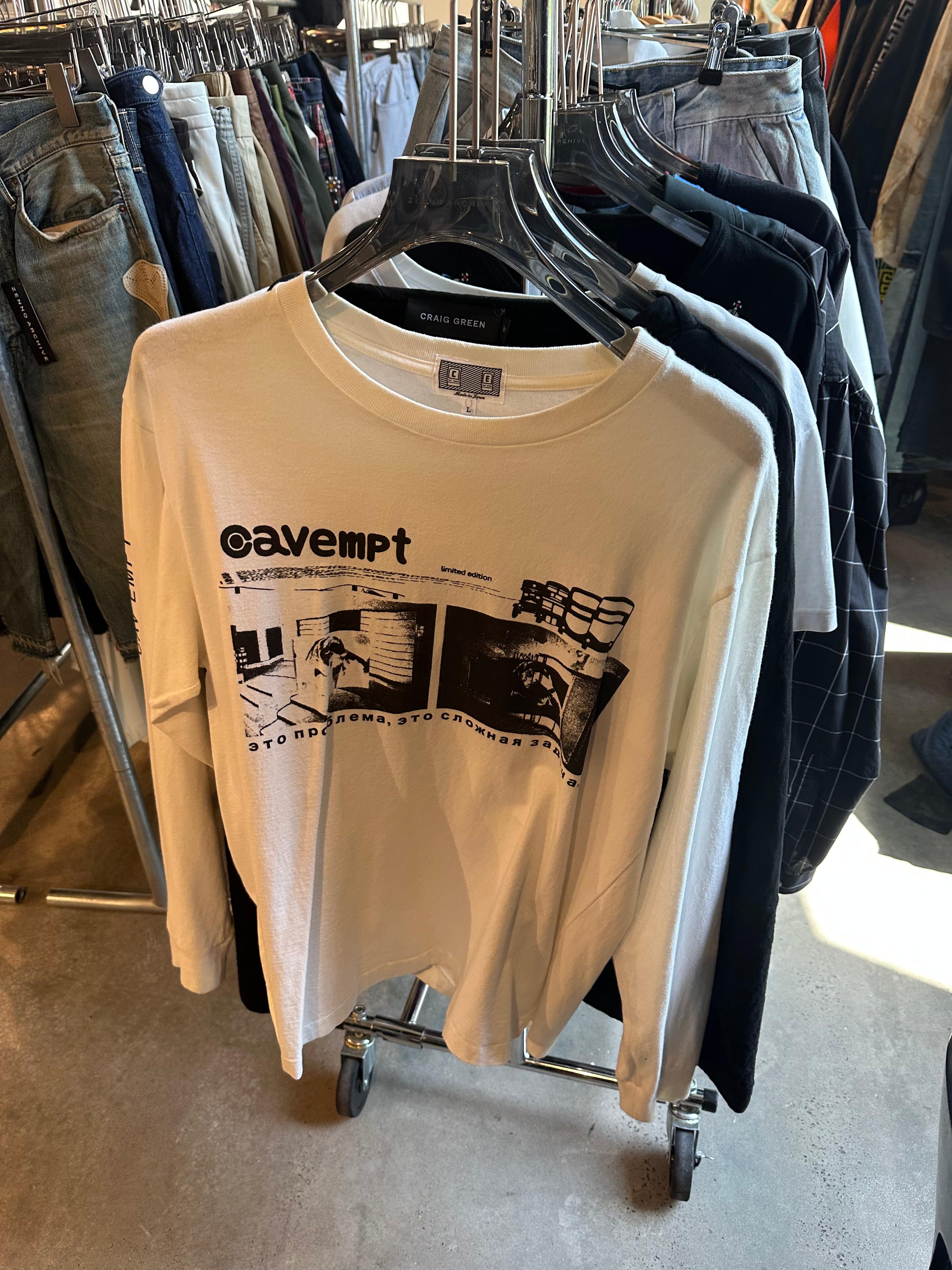 Cav Empt Graphic Print Long Sleeve T-Shirt White (Size L)