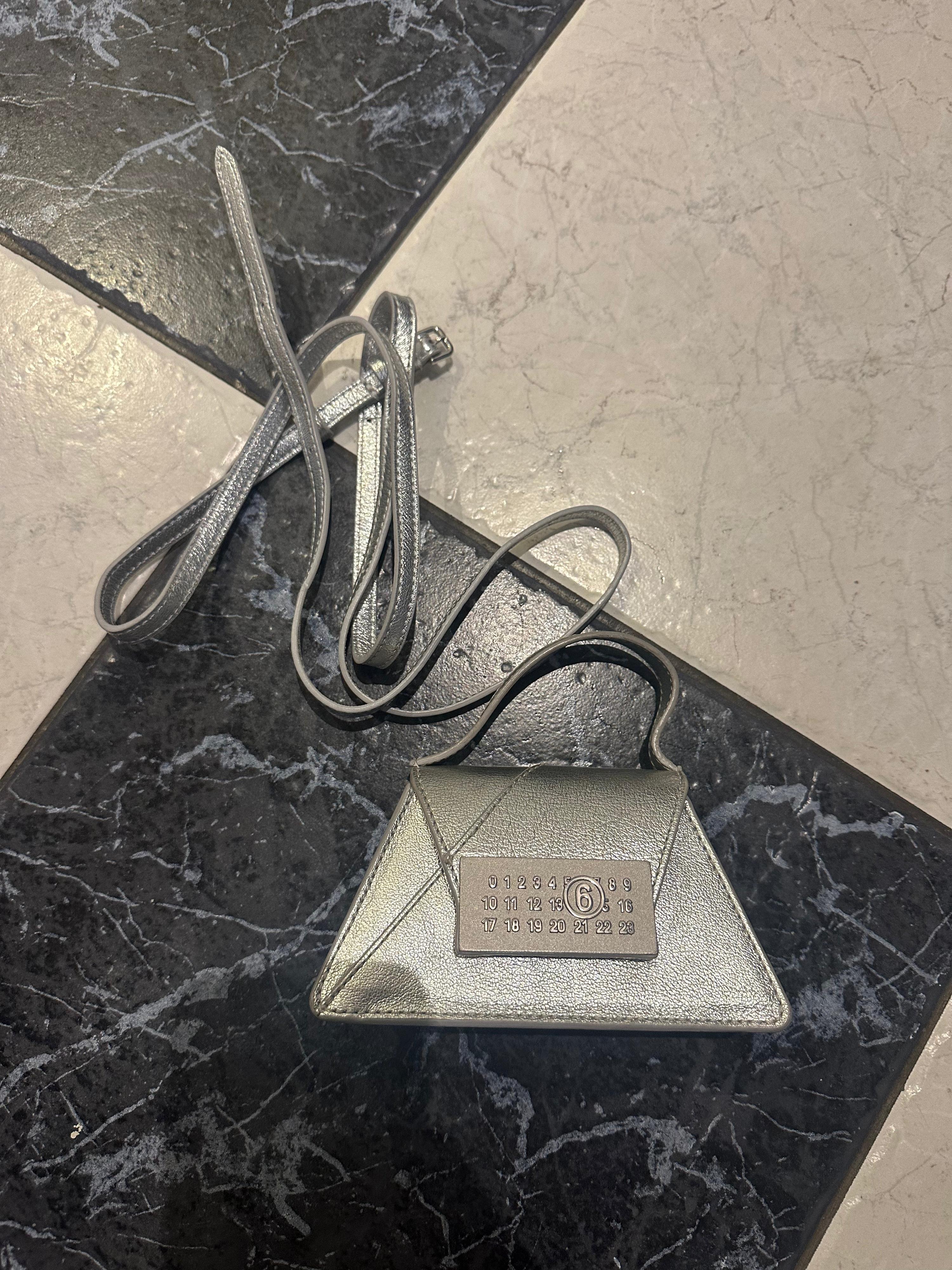 Maison Margiela MM6 Mini Numeric Leather Shoulder Bag Silver