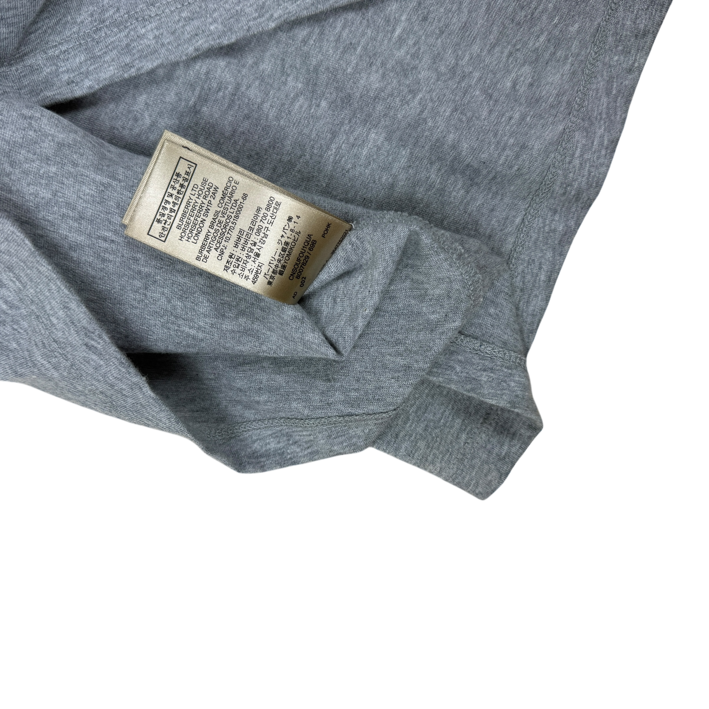 Burberry Embroidered Logo Oversized T-Shirt Grey (Fits S-L) thumbnail 5
