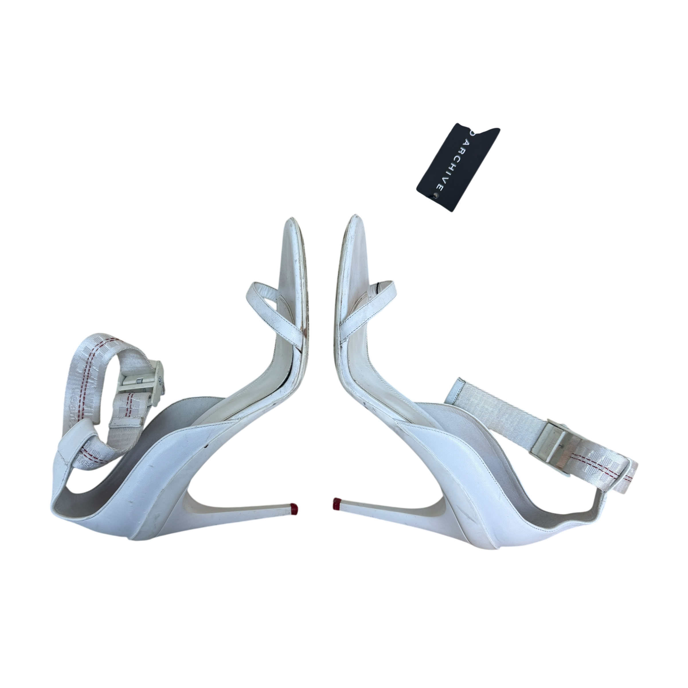 Off-White 100m Leather Heels White (Size EU39) thumbnail 4