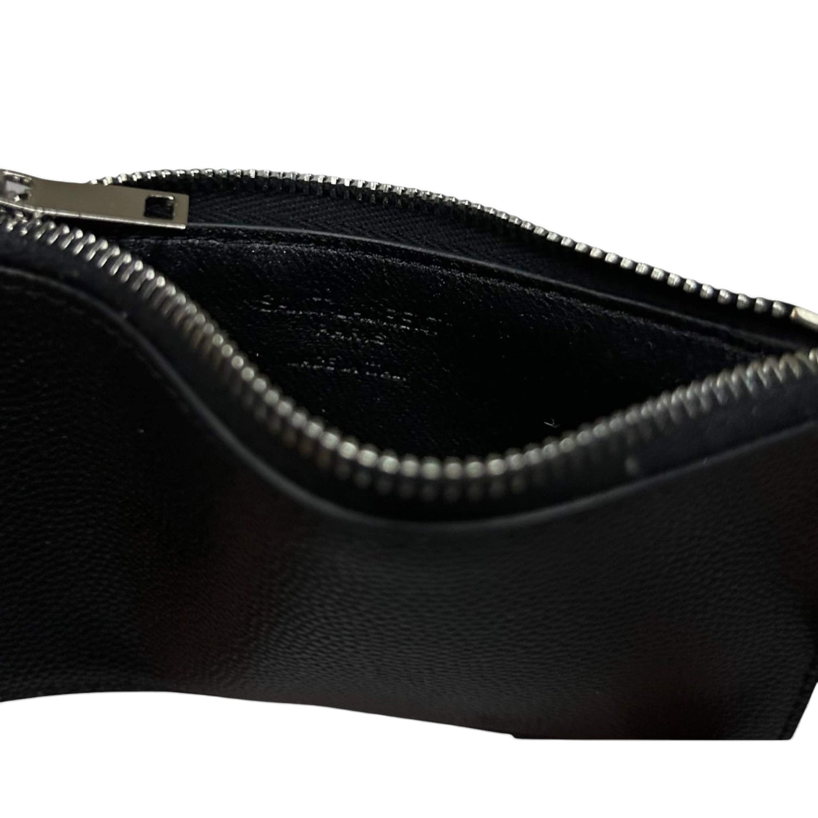 Saint Laurent Grained Leather Fragment Zip Card Case Black thumbnail 5