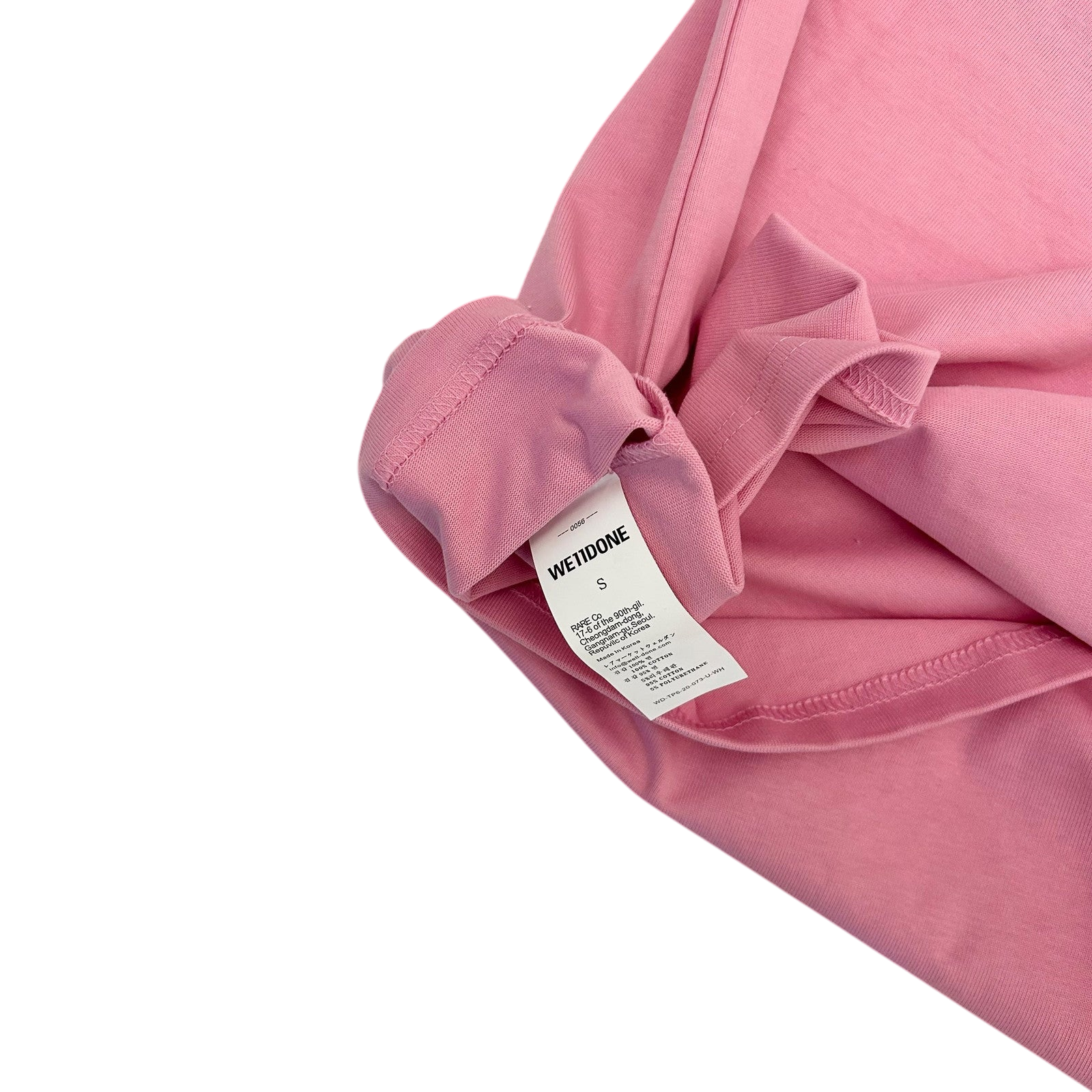 WE11DONE Classic Embroidered Logo T-Shirt Pink (Fits L) thumbnail 5