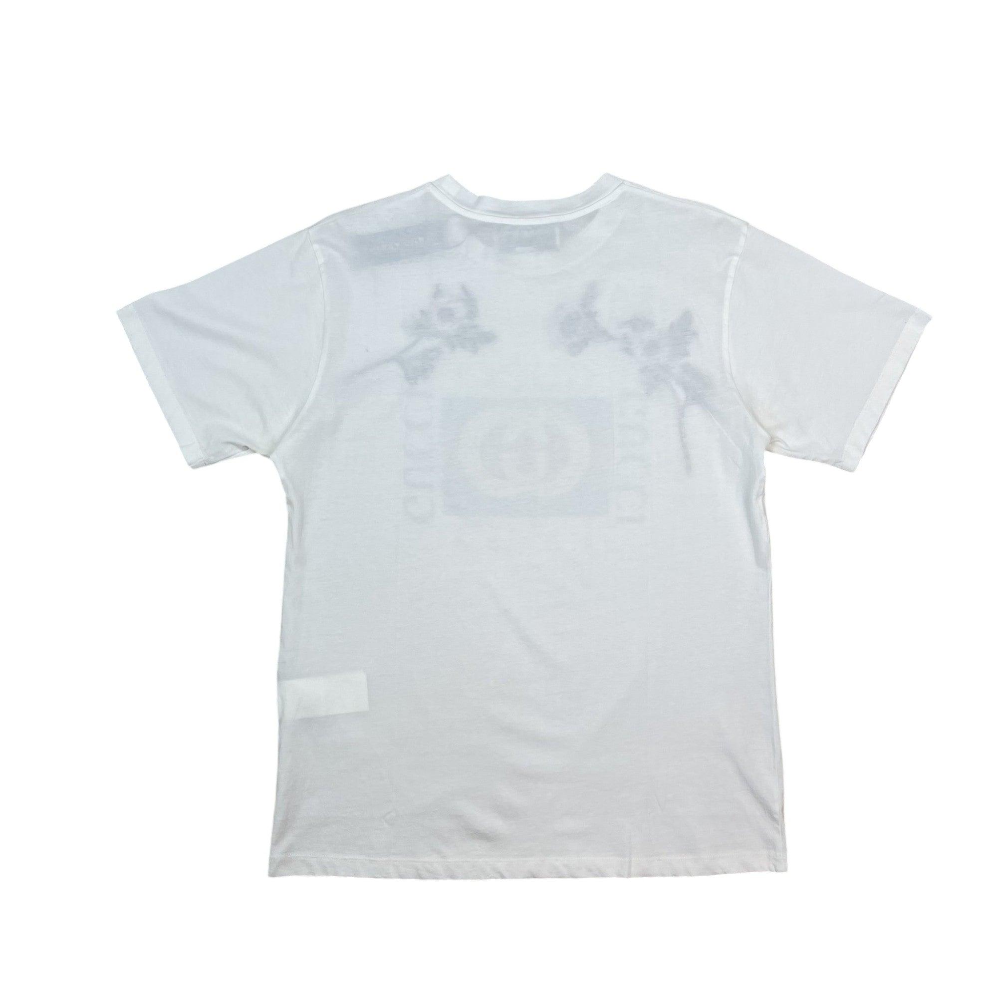 Gucci 2018 Logo Printed & Embroidered Cotton Distressed T-Shirt White (Size L) thumbnail 3