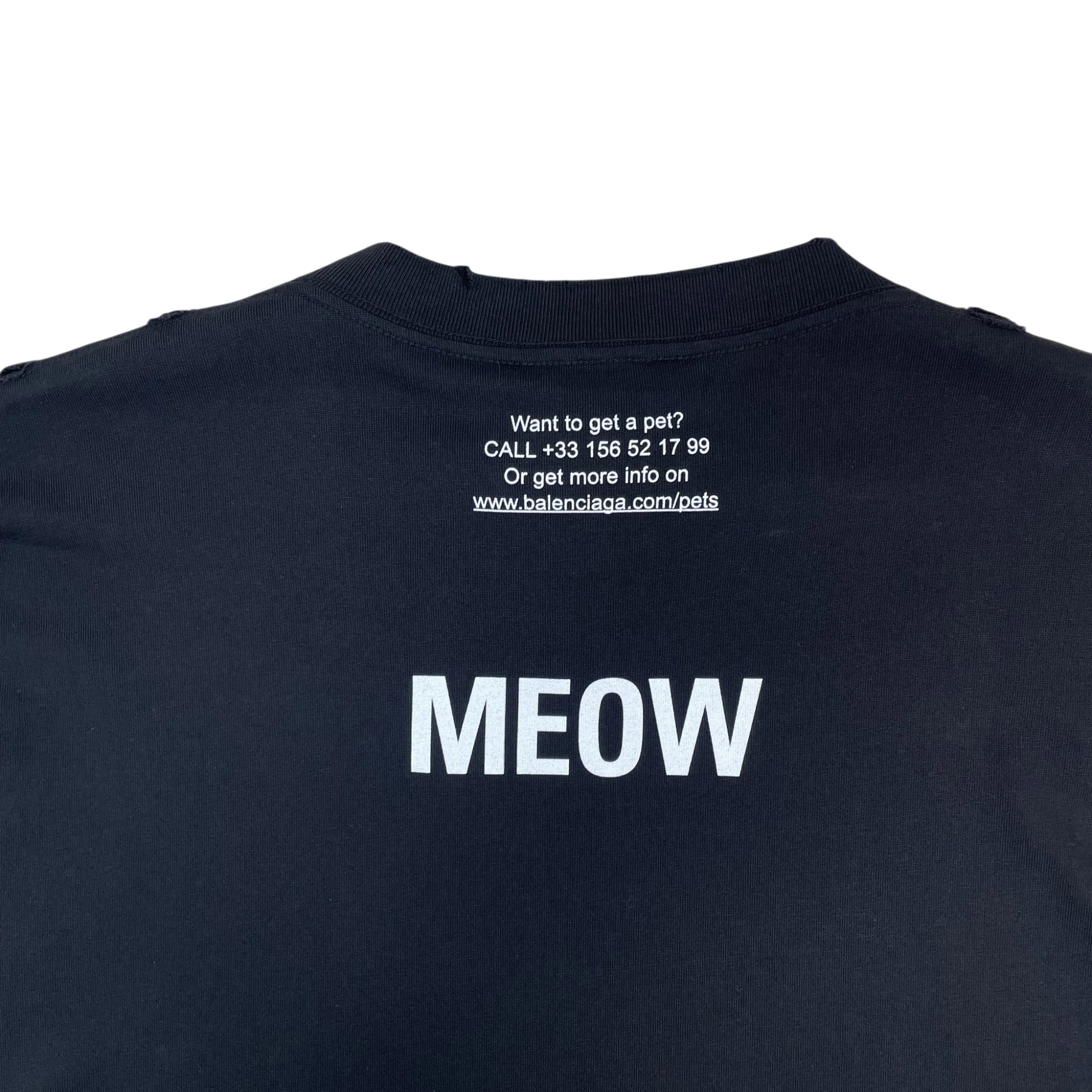 Balenciaga SS20 ‘I Love Cats’ Oversized Pre-Distressed T-Shirt Black (Fits Up To XXL) thumbnail 2