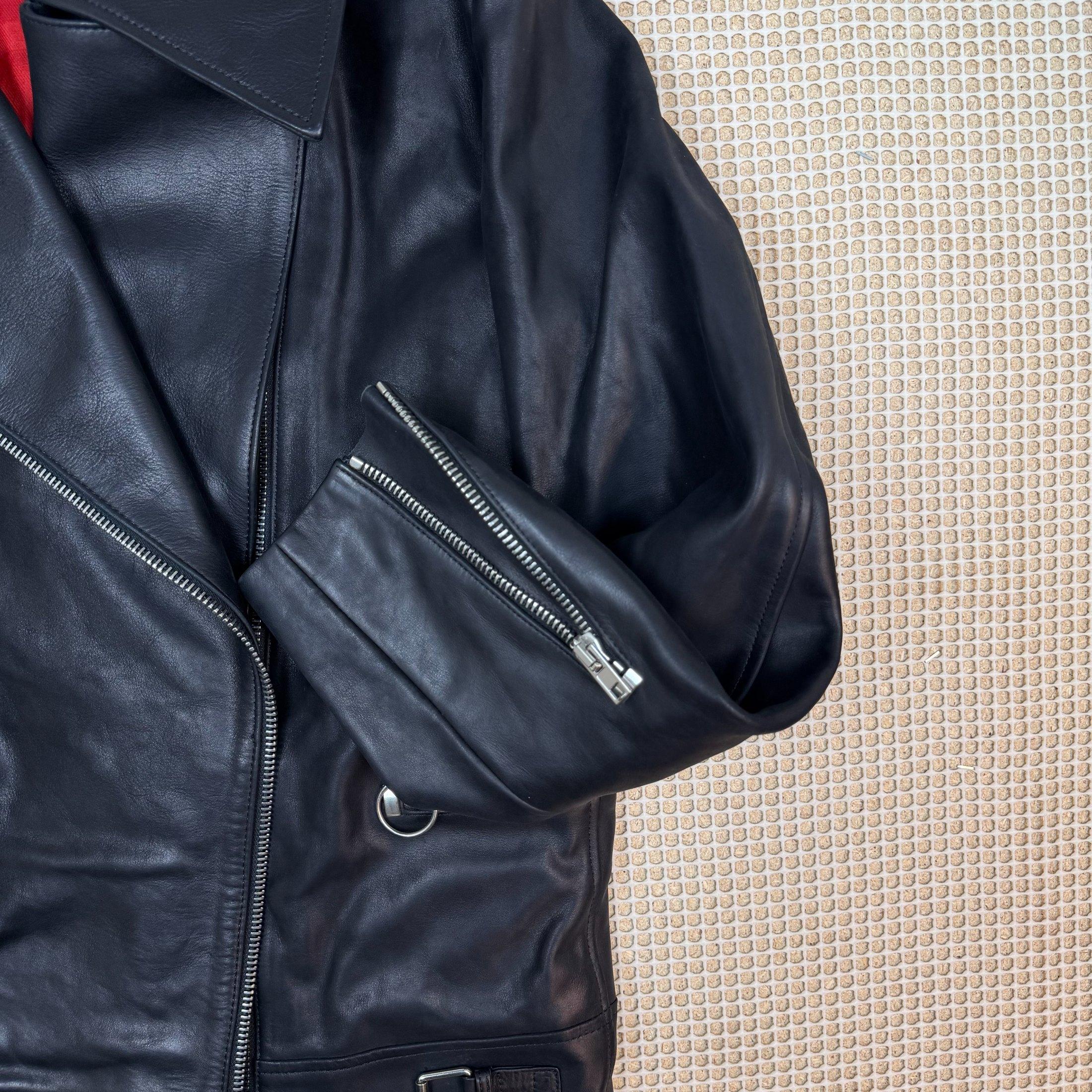 Acne Studios Morely Oversized Leather Biker Jacket (Size 36) thumbnail 8