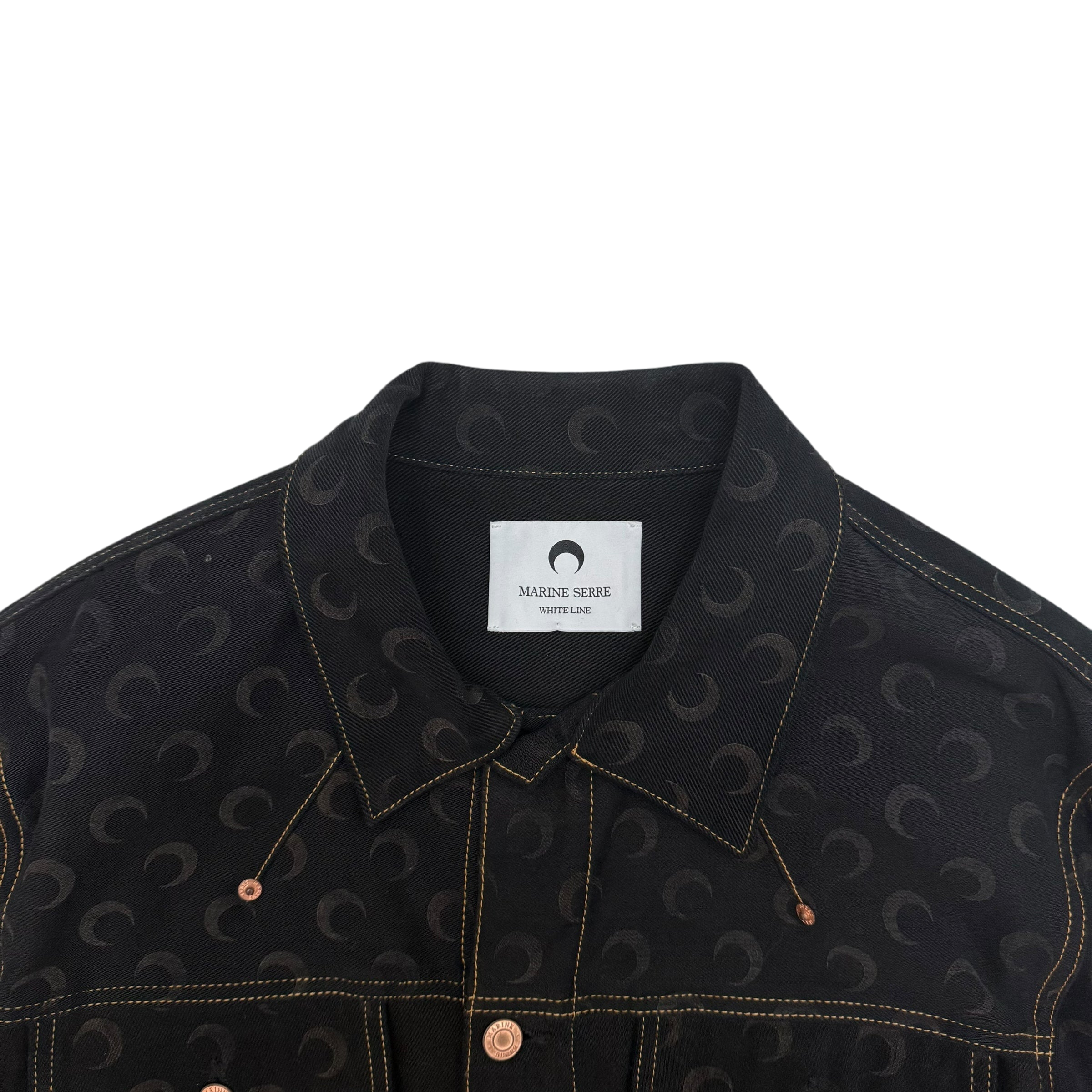 Marine Serre FW22 Crescent Moon Denim Jacket Black (Fits L) thumbnail 2