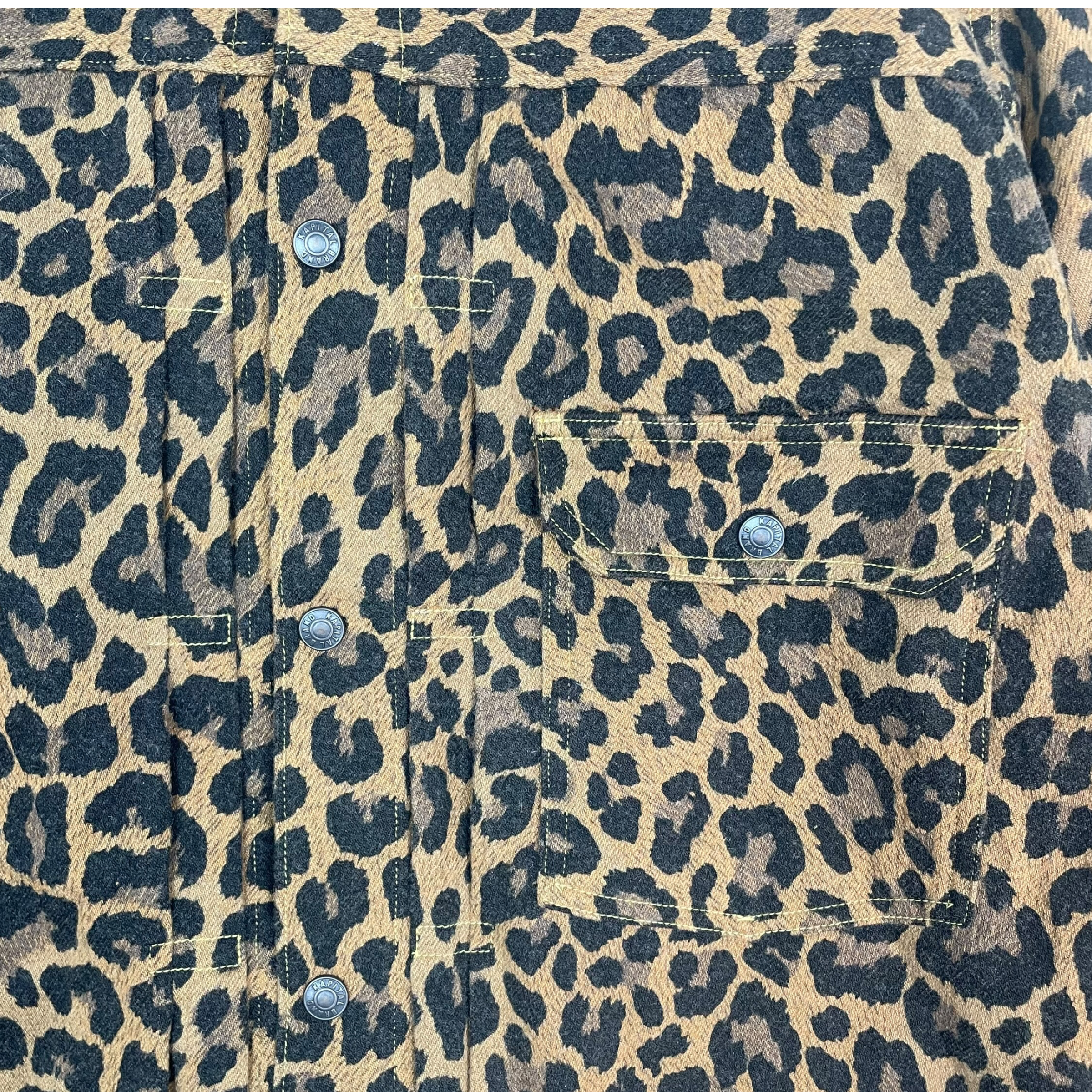 Kapital Kountry Leopard Print Wool Blend Twill Jacket Yellow/Black (Size 4/L-XL) thumbnail 5