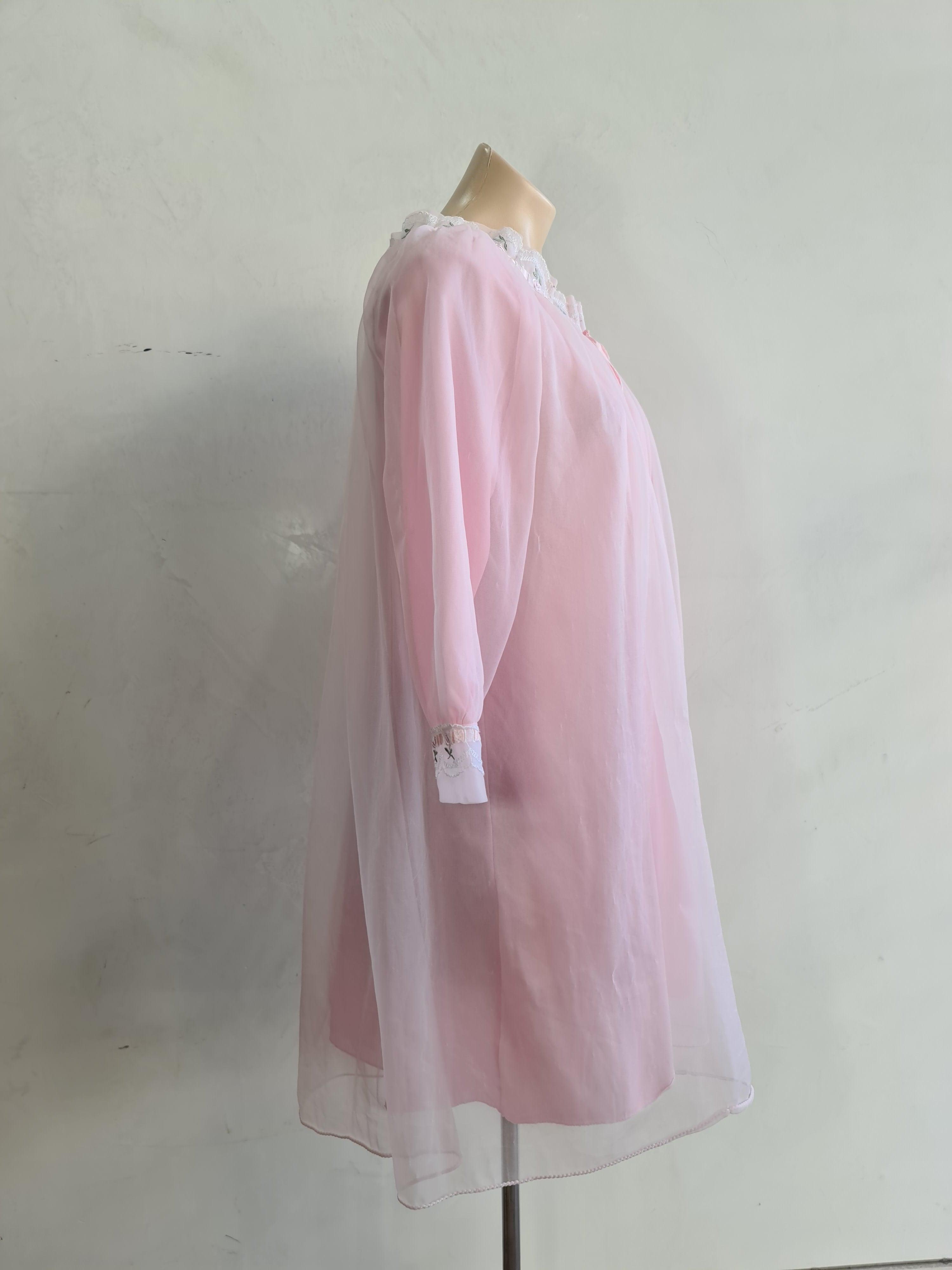 Vintage 50's Baby Pink Gown - size S thumbnail 3