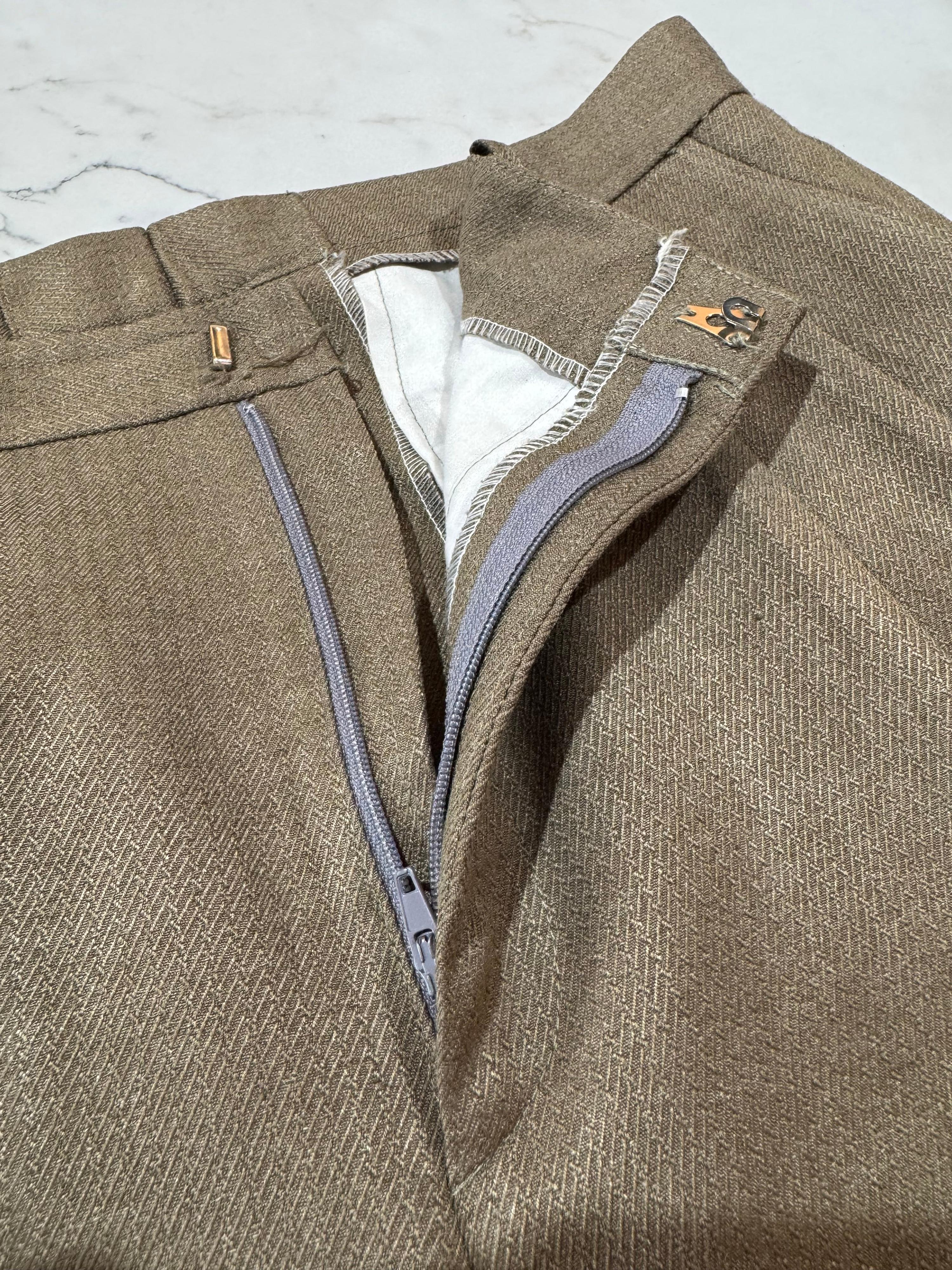 Vintage Bespoke beige pleated pants - size M thumbnail 8