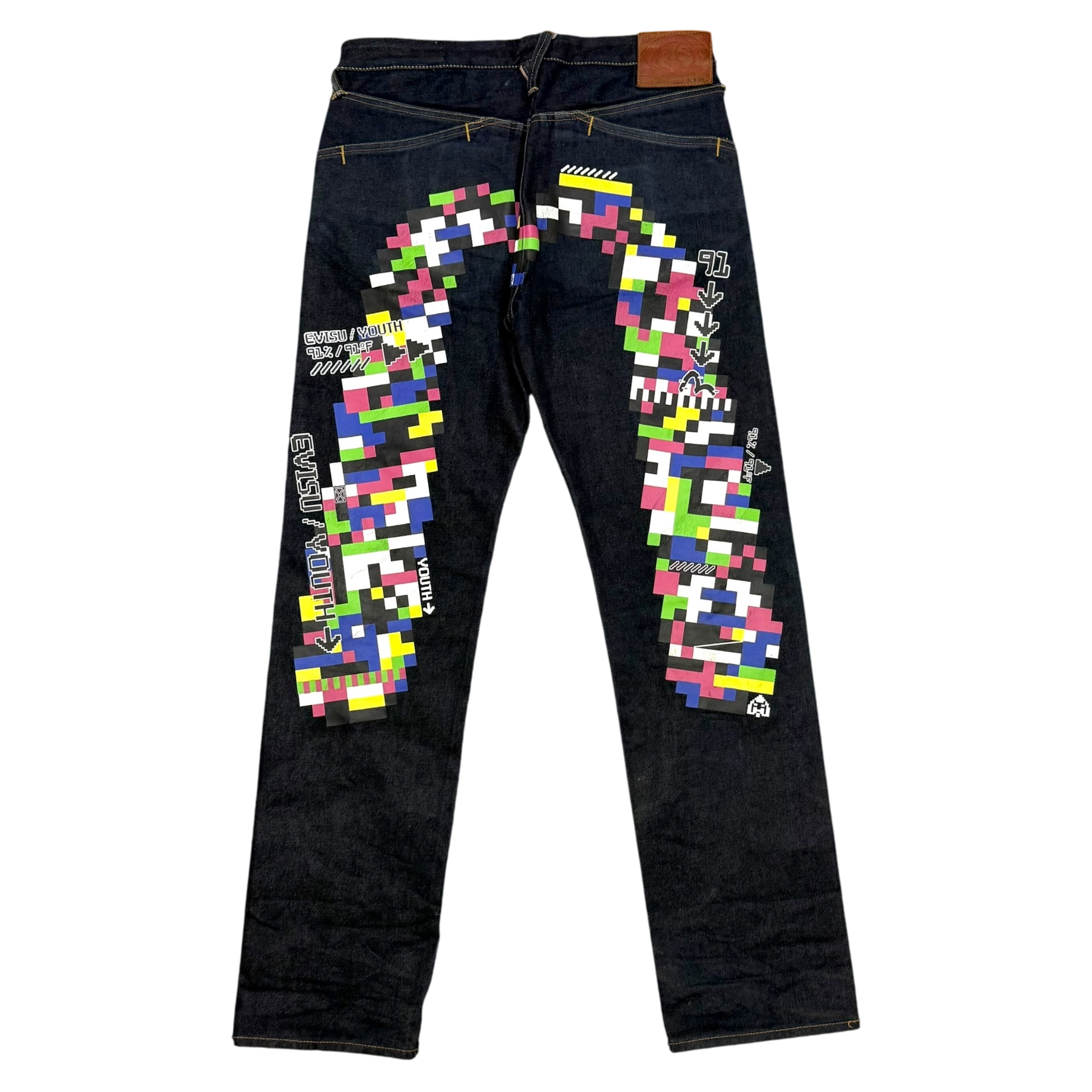 Evisu Pixel Diacock Logo Jeans (Size 31”)
