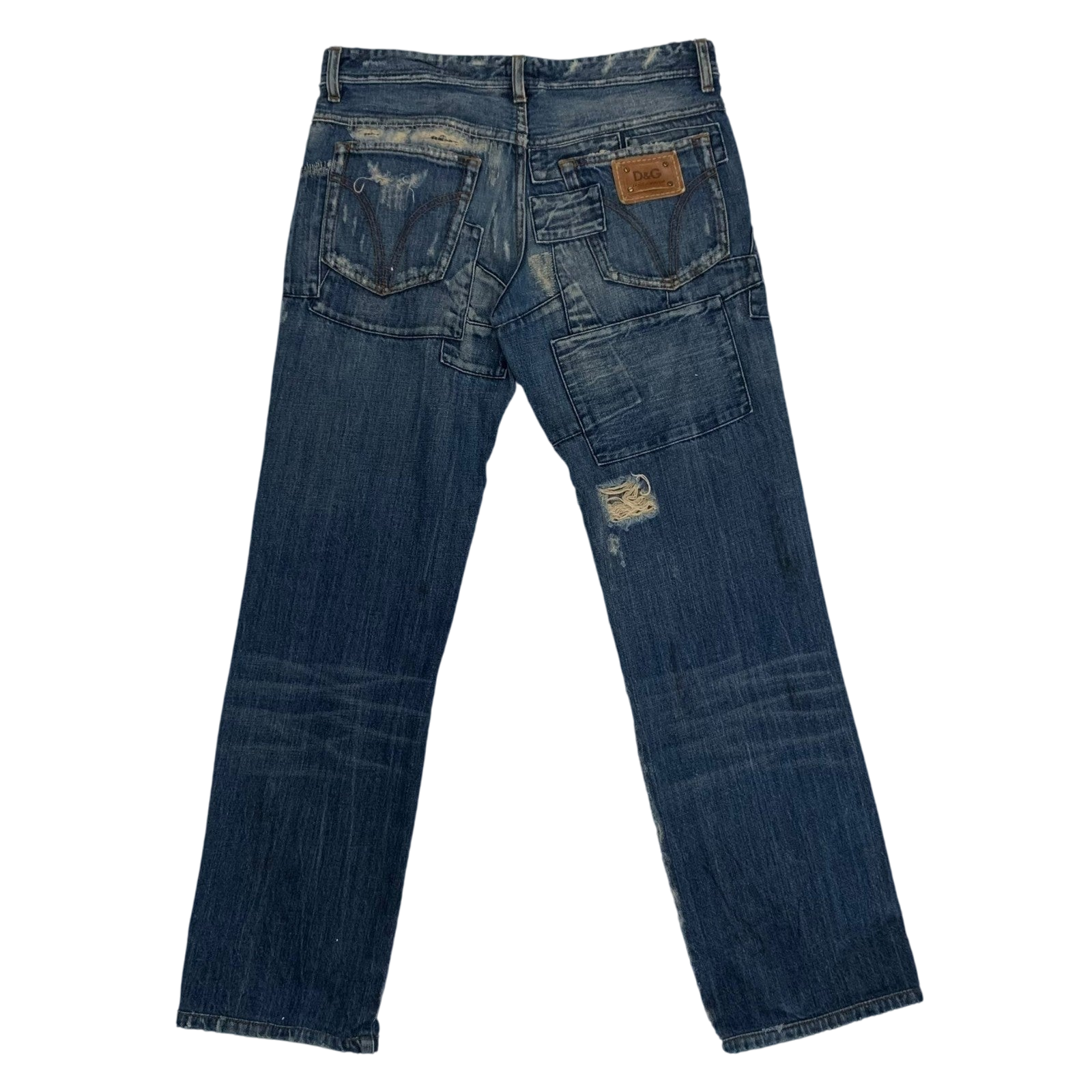 Dolce & Gabbana 2000s Patchwork Boro Distressed Jeans (Size 32”) thumbnail 4
