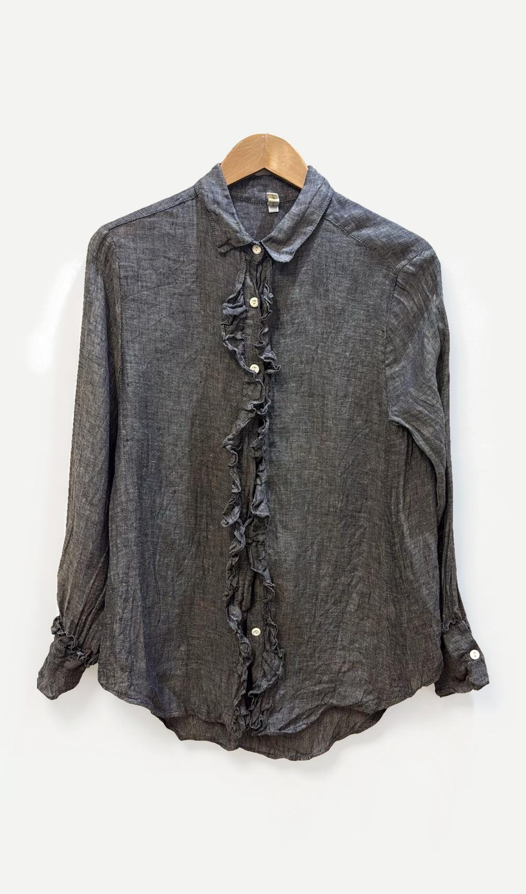 Flatiron Grey Ruffle Blouse 1
