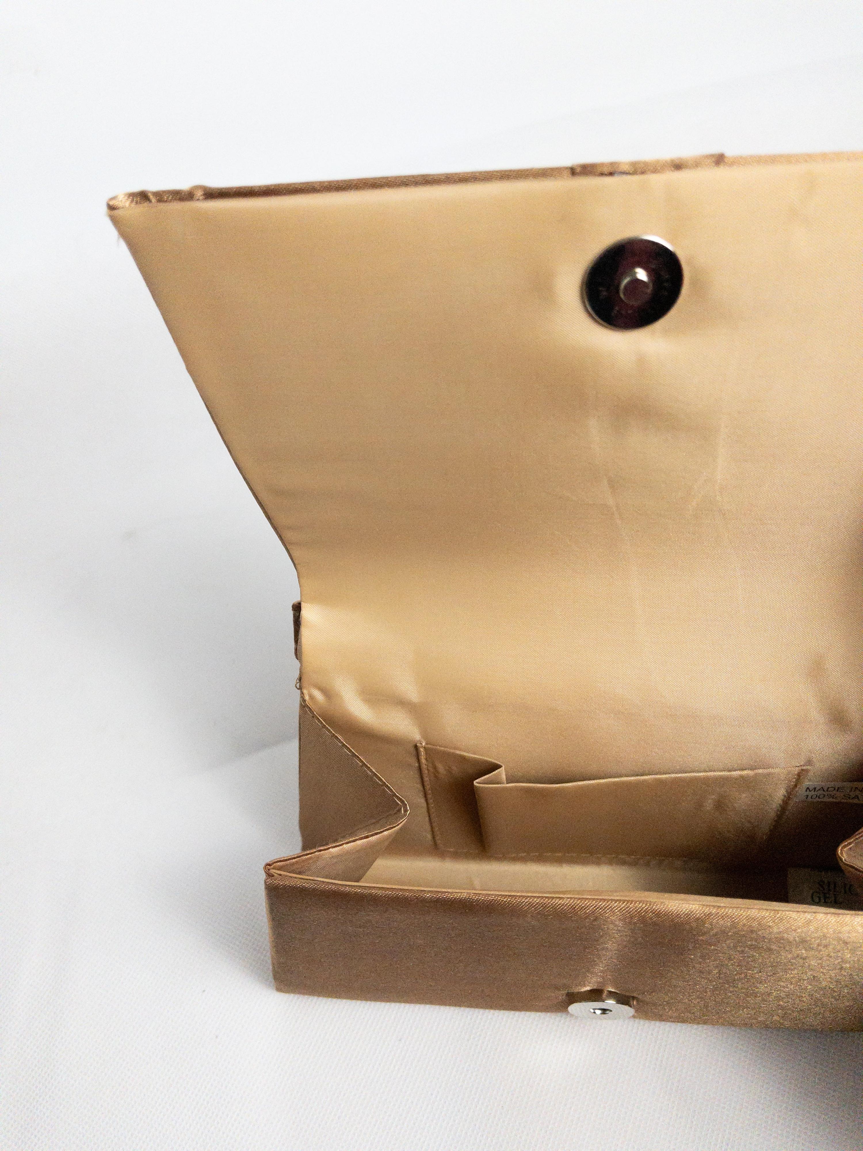 Beige Vintage Embellished Satin Evening Boxed bag thumbnail 6