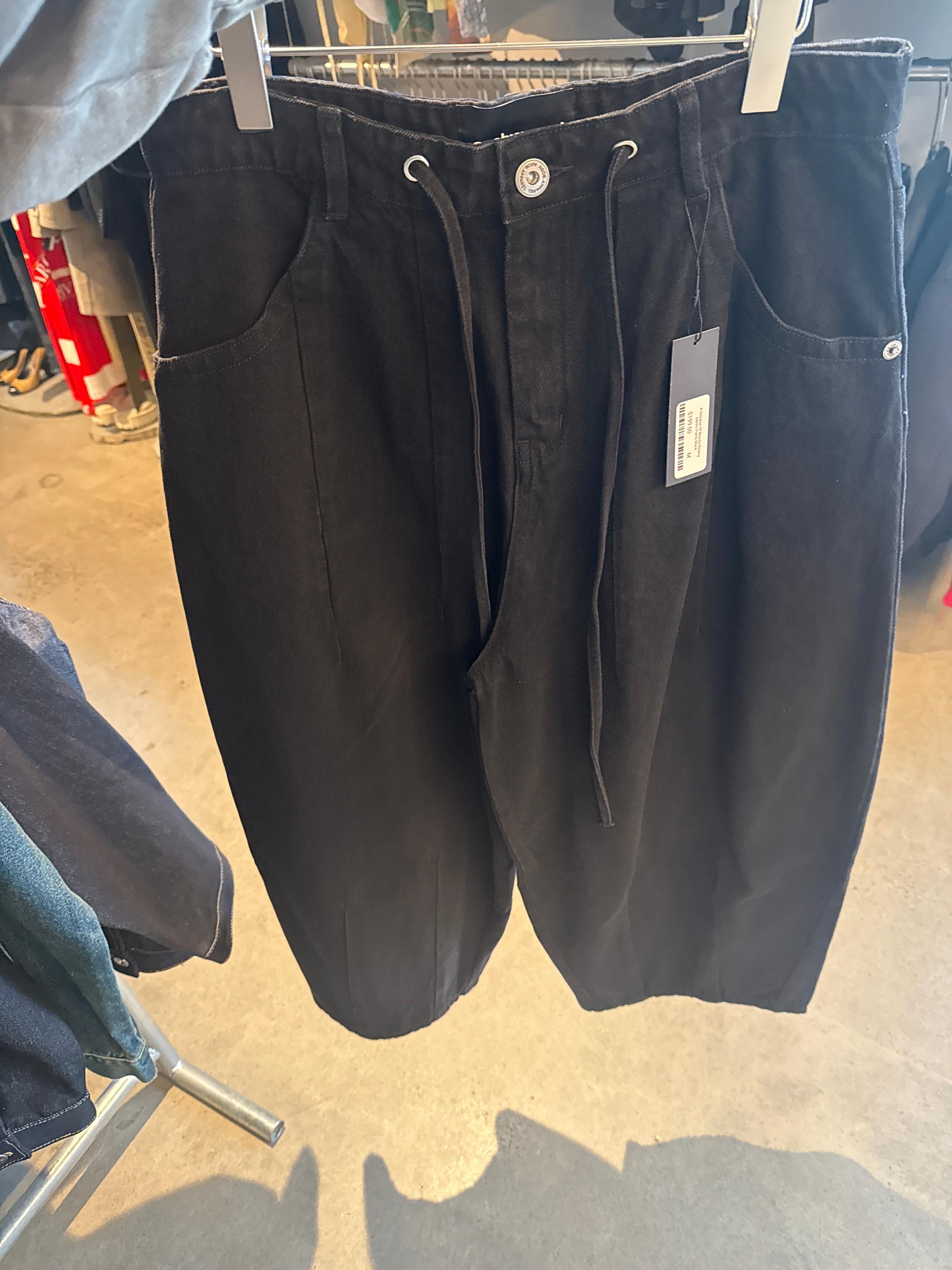A Glimpse Of Beauty Wide Leg Roomy Jeans Black - M