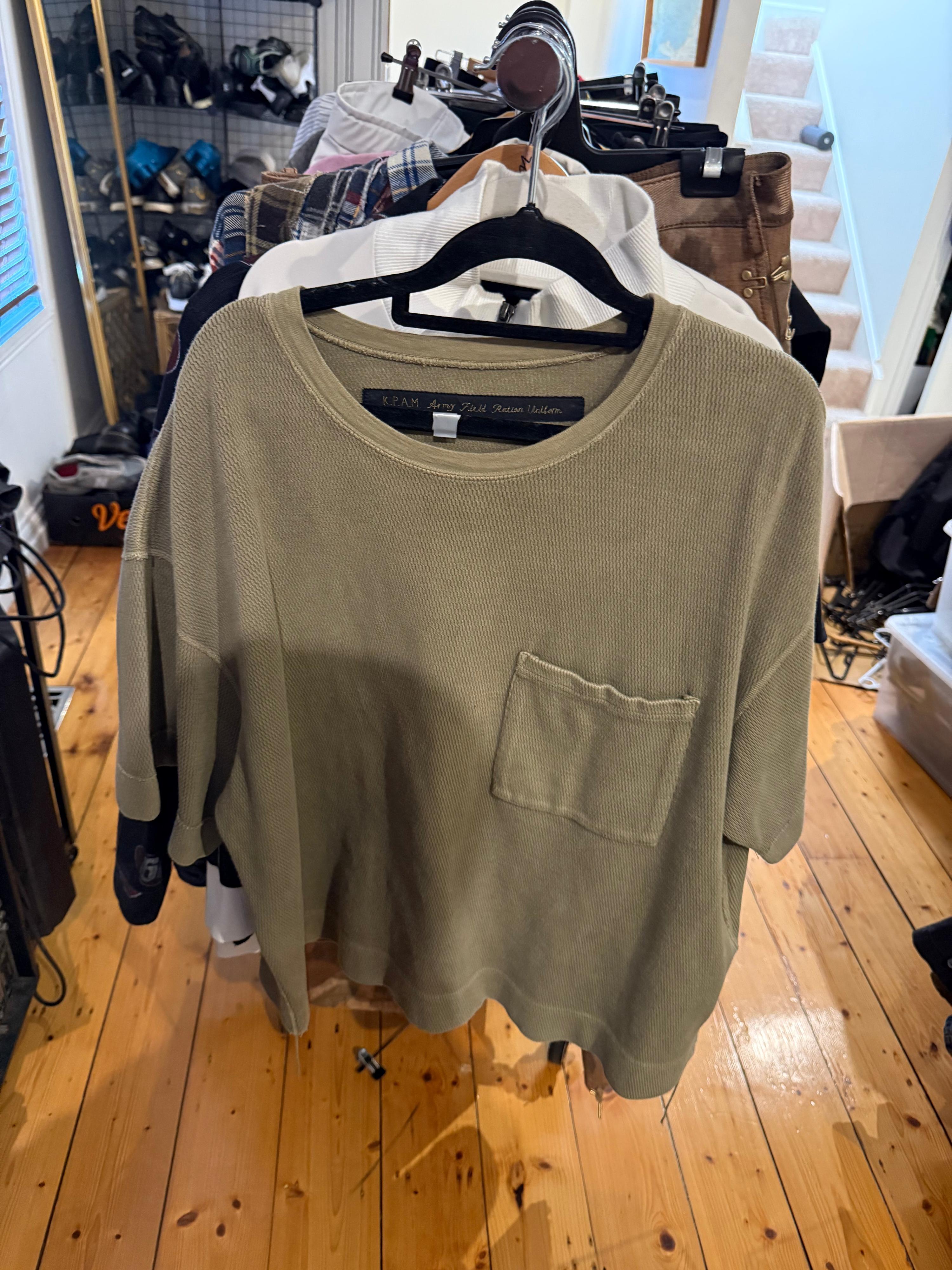 Kapital K.P.A.M Army Ration Pocket Oversized T-Shirt Green (fits L-XL)