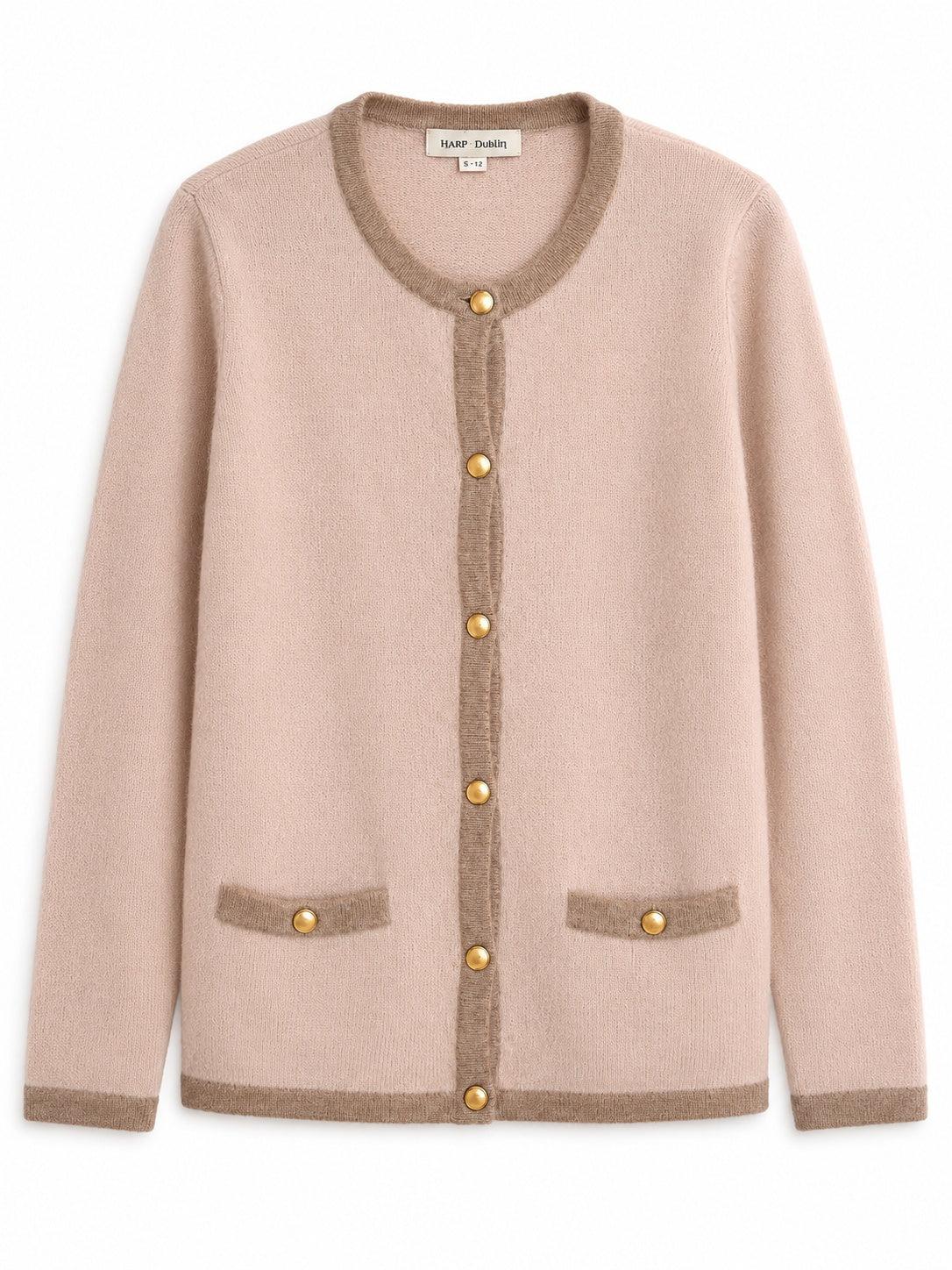 HARP & Dublin Blush Lambswool Angora Cardi 10