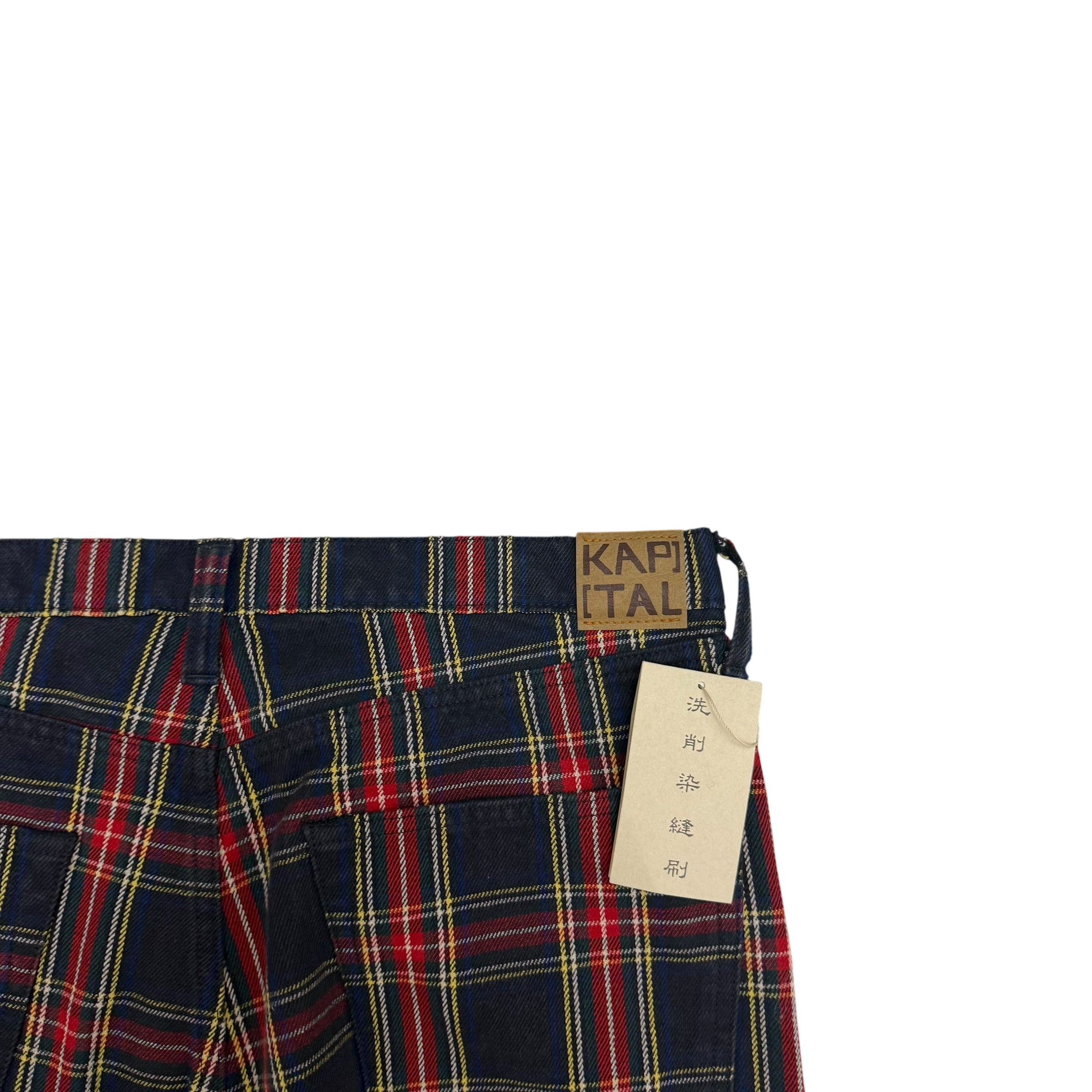 Kapital 11oz Tartan Check 5P Monkey Cisco Jeans (Studs Remake) Red (Size 36”) thumbnail 6