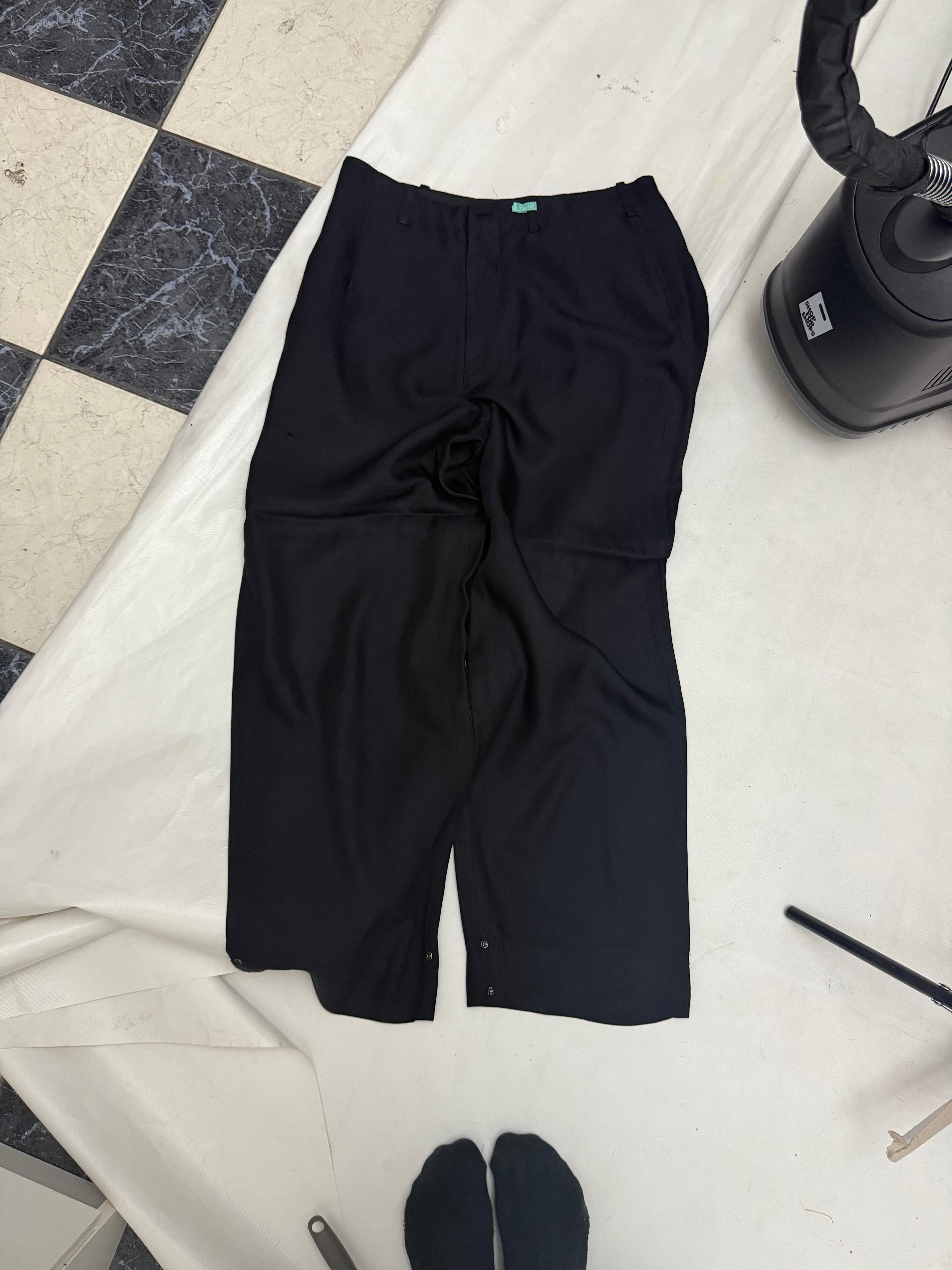 Yohji Yamamoto Pour Homme SS97 Rayon Wide Leg Trousers Black (Size S)