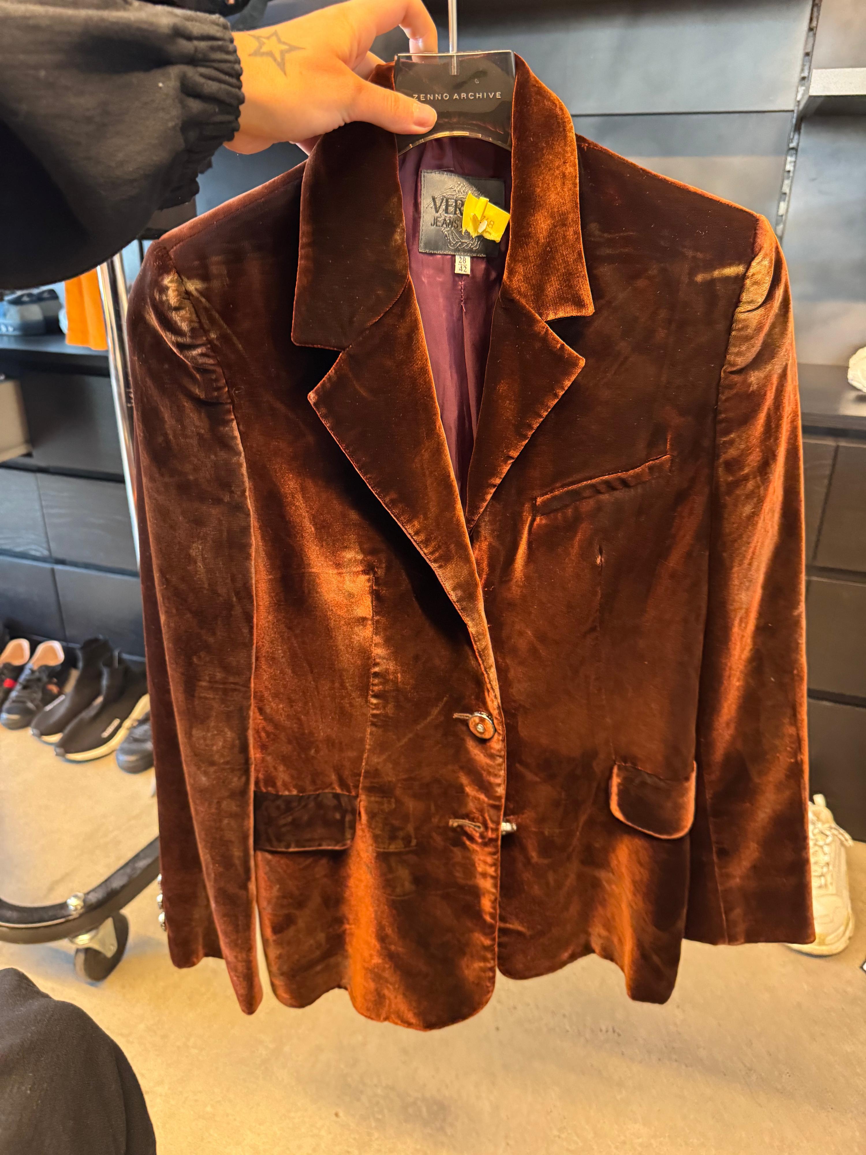 Versace Jeans Couture Velvet Blazer Brown (Size 28)