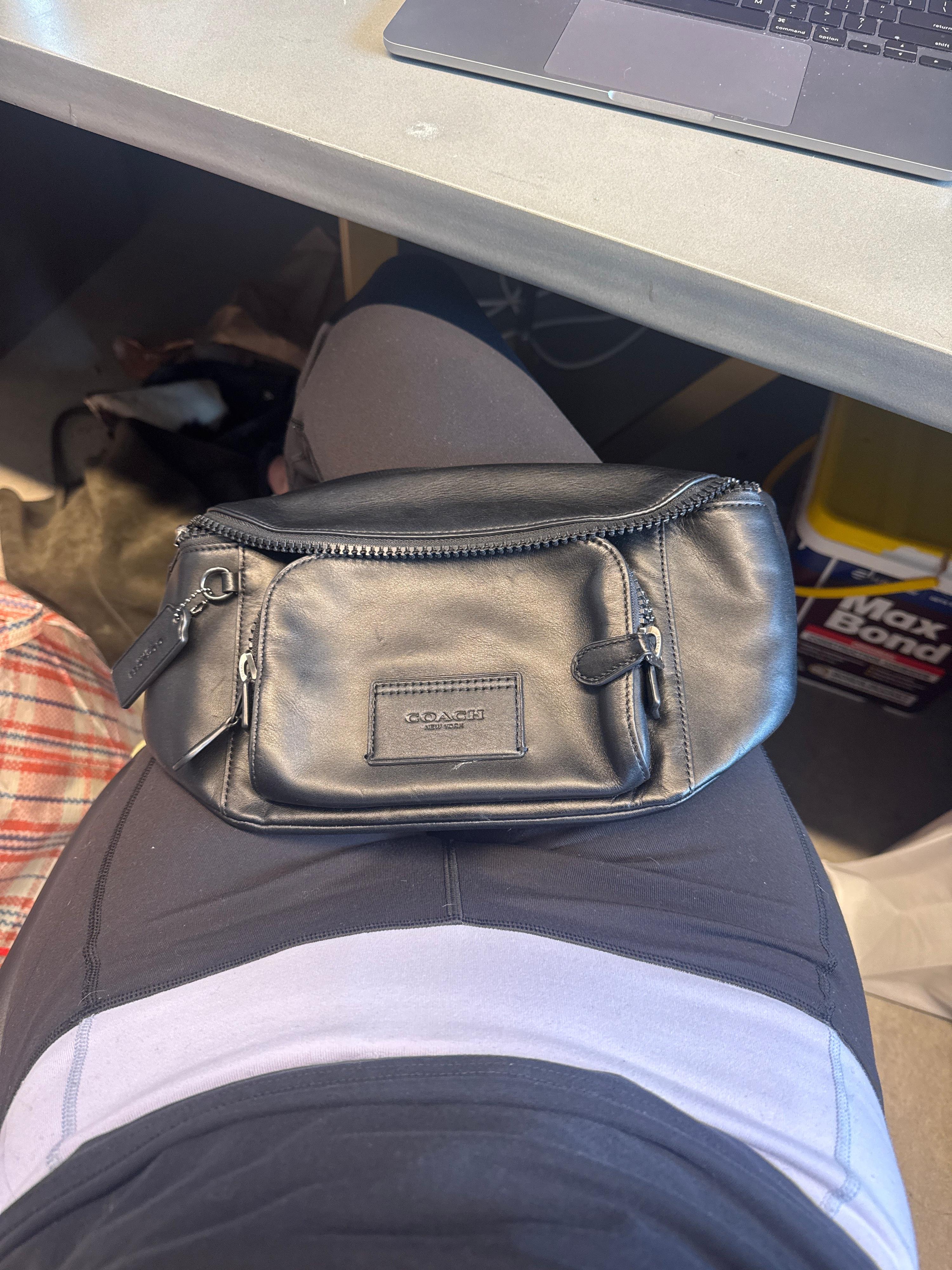 Coach Leather Waist Bag Black