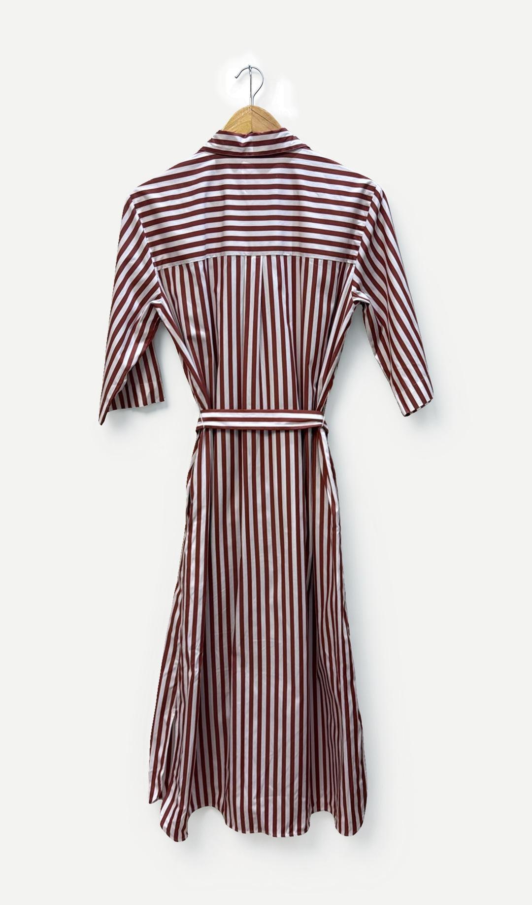 Max Mara Leisure Red White Striped Shirt Dress 10 thumbnail 2