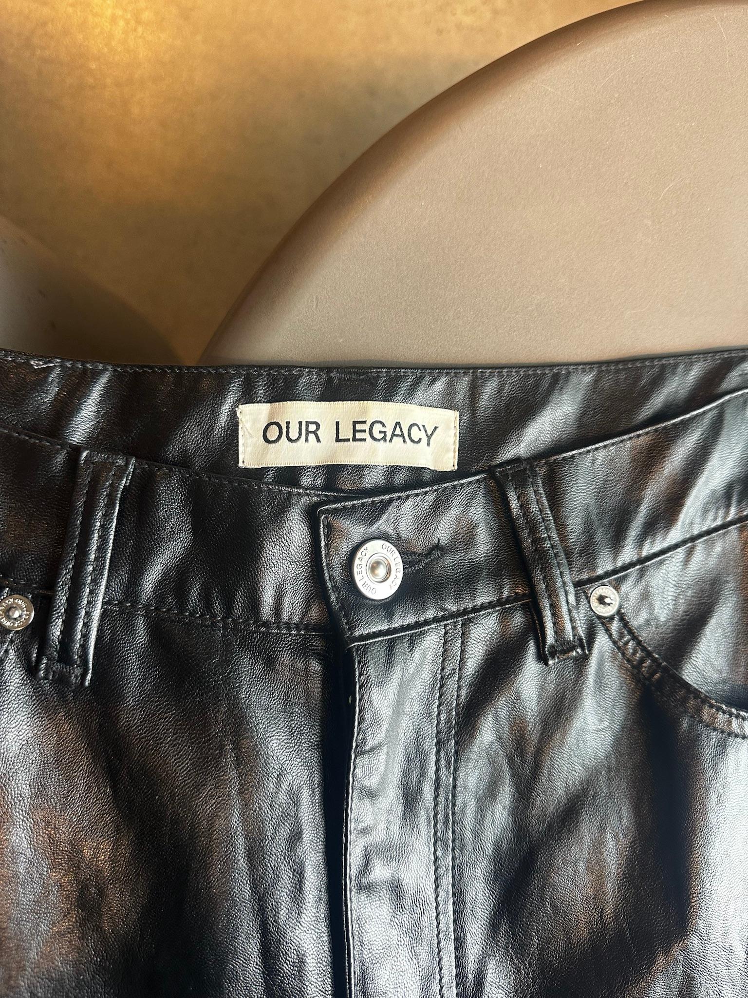 Our Legacy Formal Moto Cut Leather Pants Black (Size 32) thumbnail 2