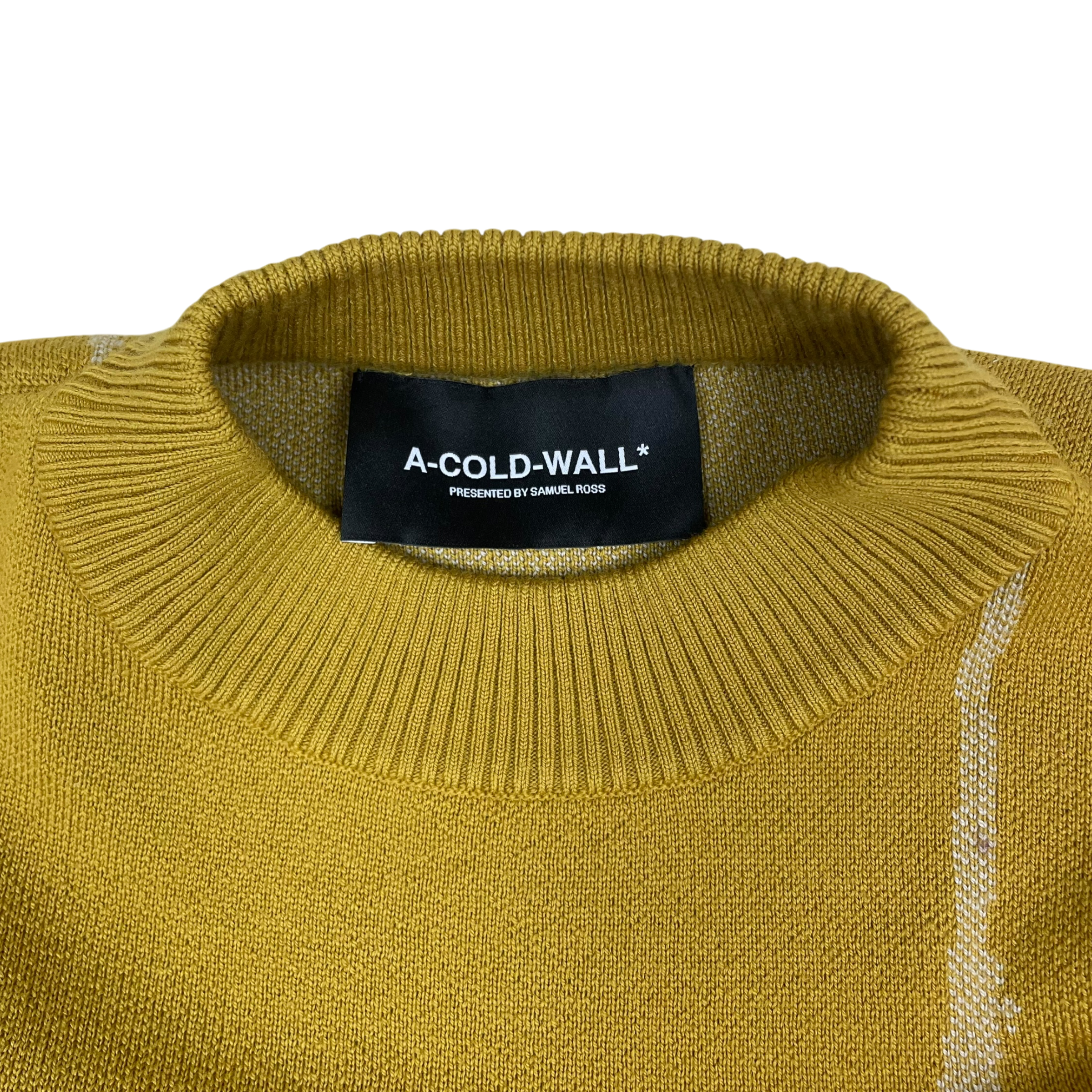 A-COLD-WALL* (ACW) Terrain Wool Knit Crewneck Sweatshirt Yellow (Size L) thumbnail 2