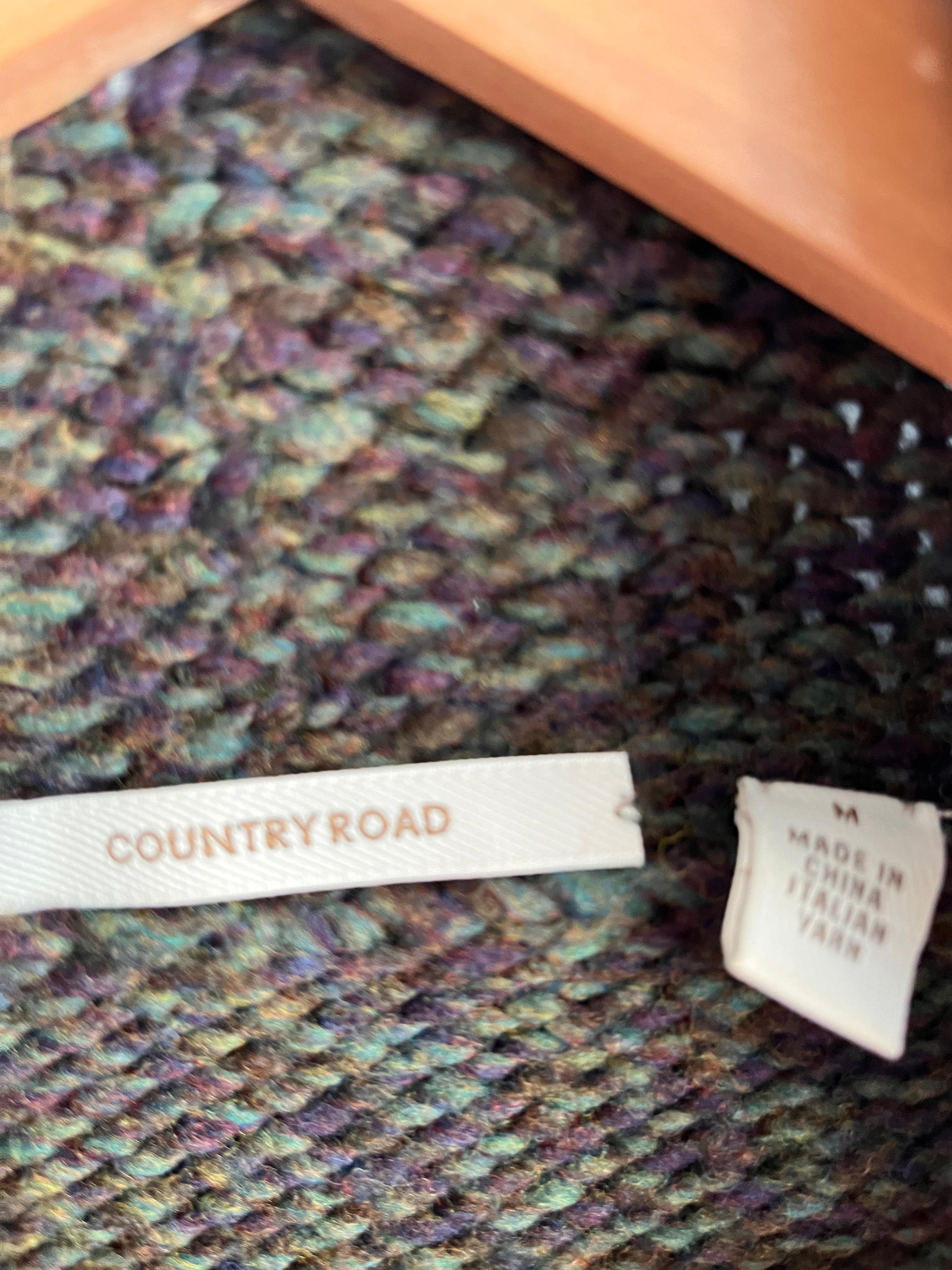 COUNTRY ROAD Khaki Wool Blend Draped Cardigan Size M thumbnail 5