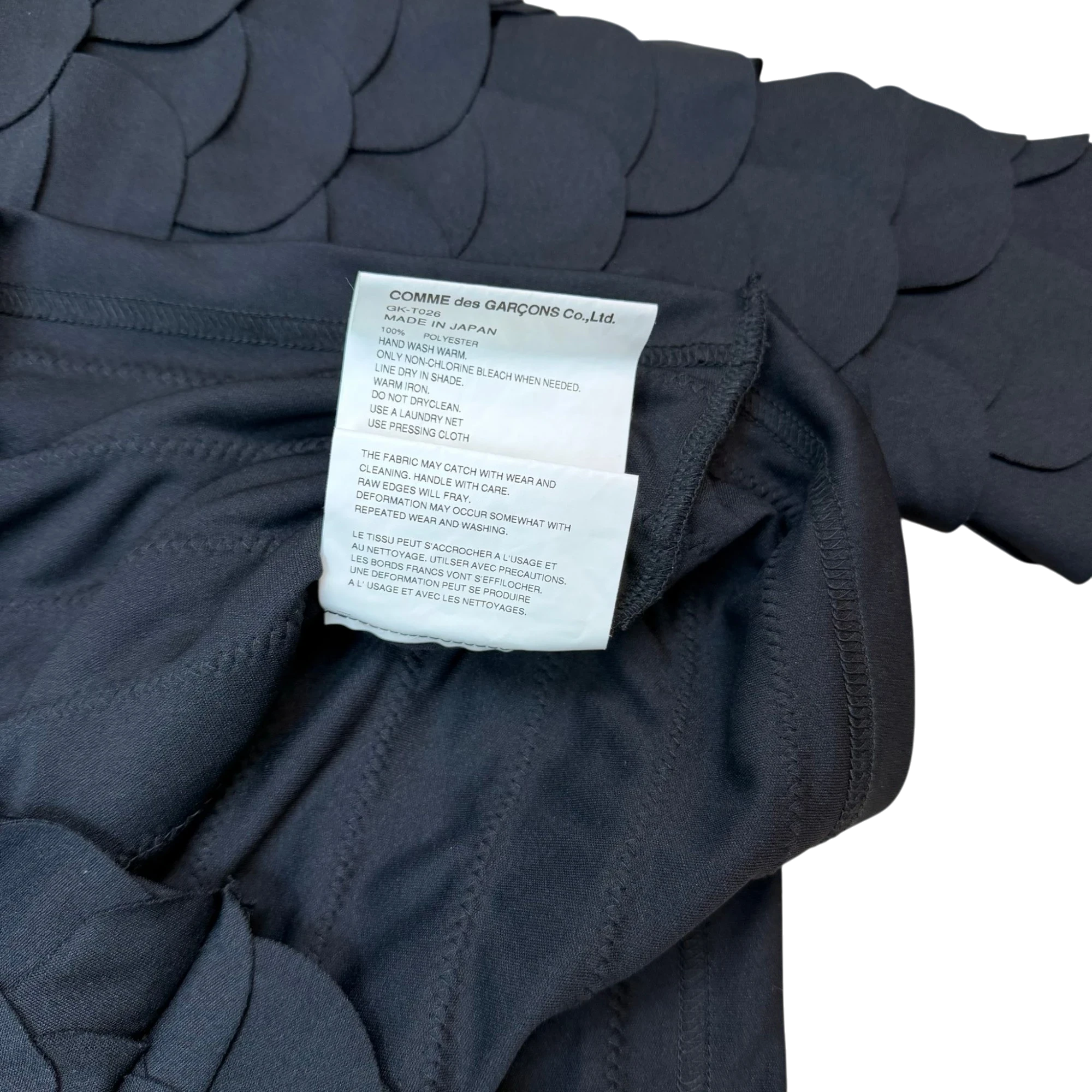 Comme des Garçons Scalloped Fish Scale Long Sleeve Black (Size XS) thumbnail 6