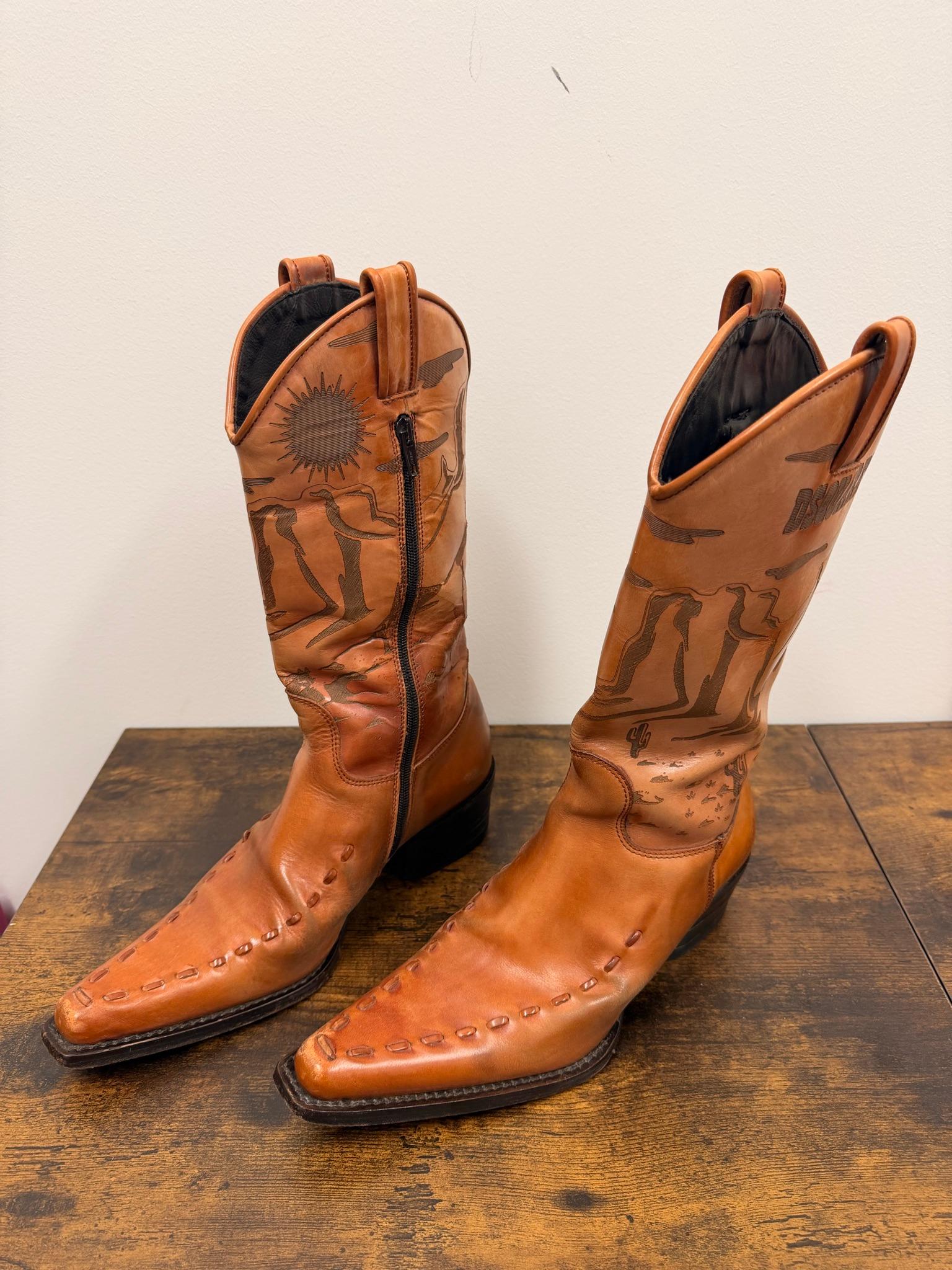 Dsquared2 Tan Leather Cowboy Boots (Size EU 41) thumbnail 2