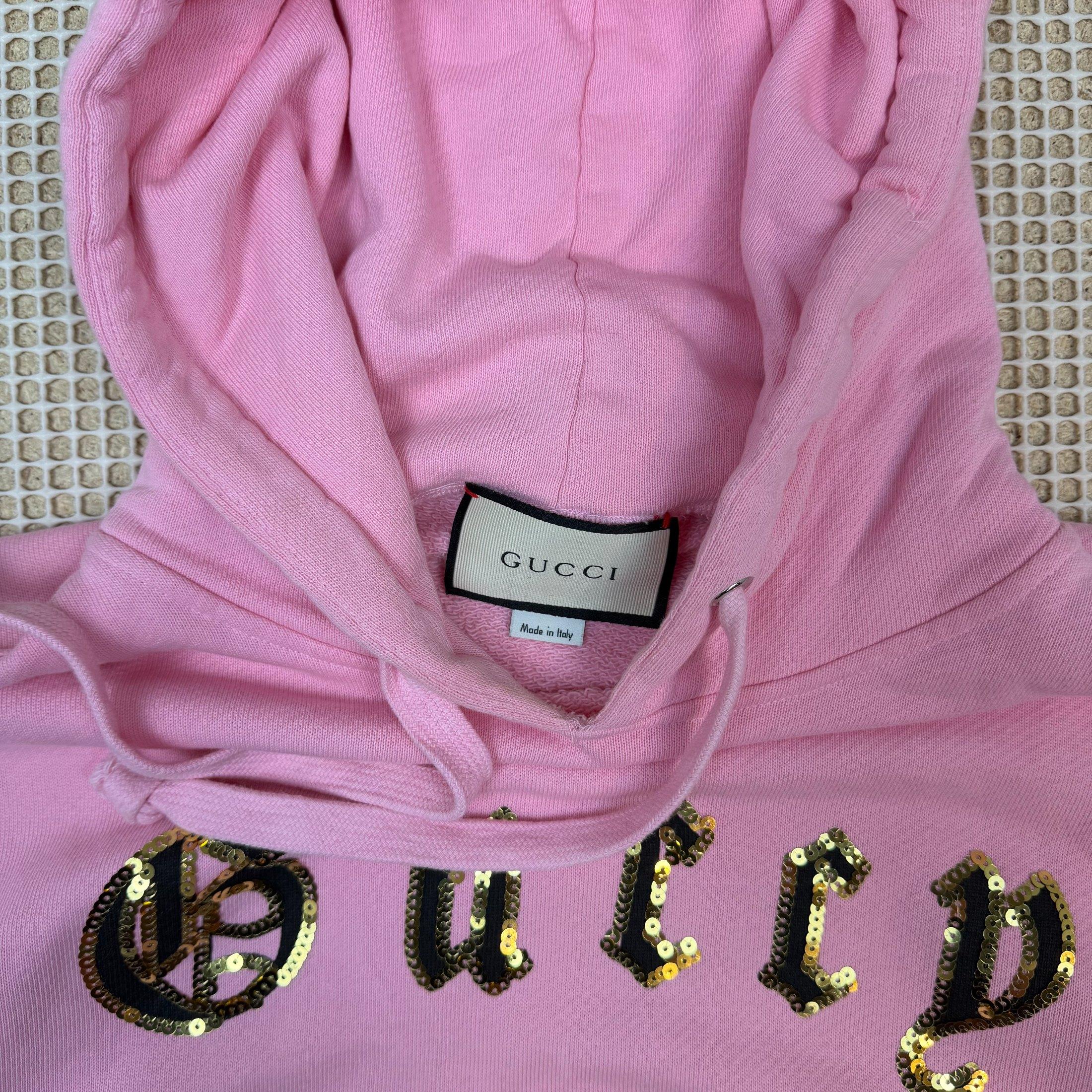 Gucci 2018 Chikae Ide Amor Caecus Sequin Hoodie Pink (Size L) thumbnail 2