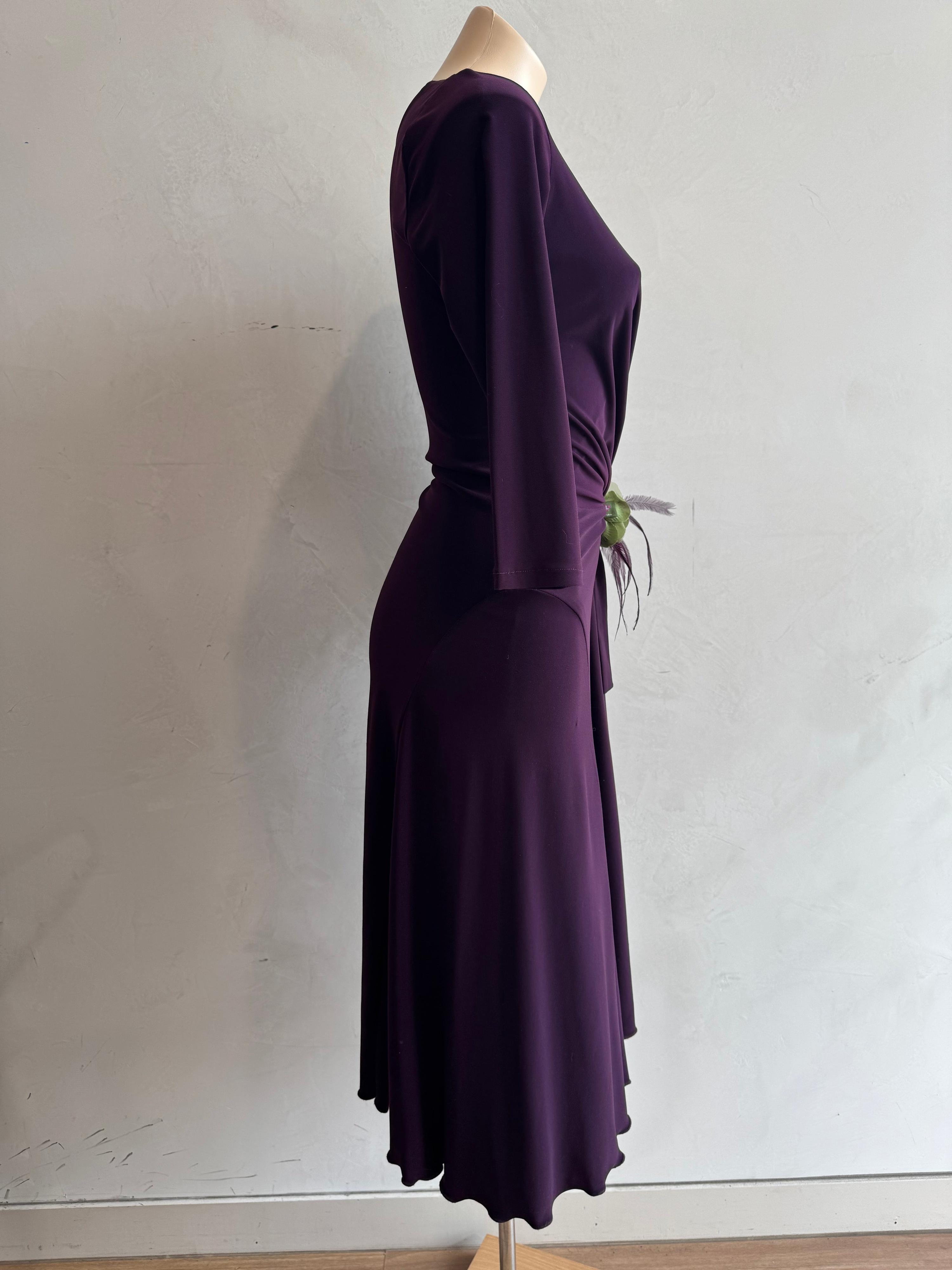 Gerry Shaw purple wrap dress size 8 thumbnail 4