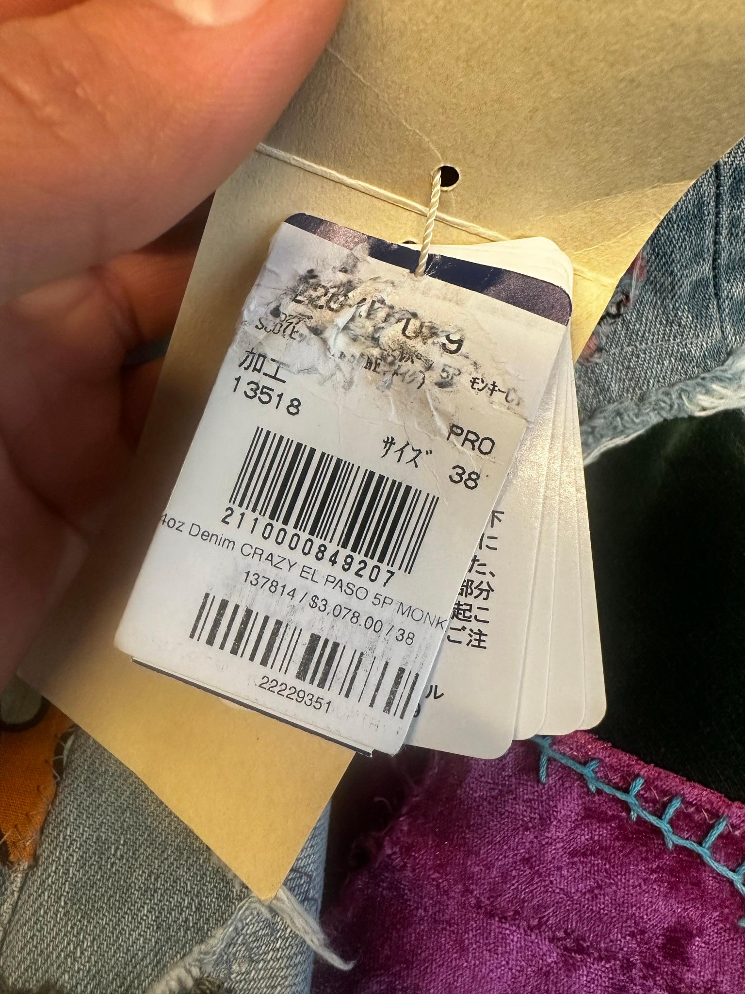 Kapital 14oz Denim Crazy El Paso 5P Monkey Cisco Jeans (Hippie Insane) (Size 38) thumbnail 5